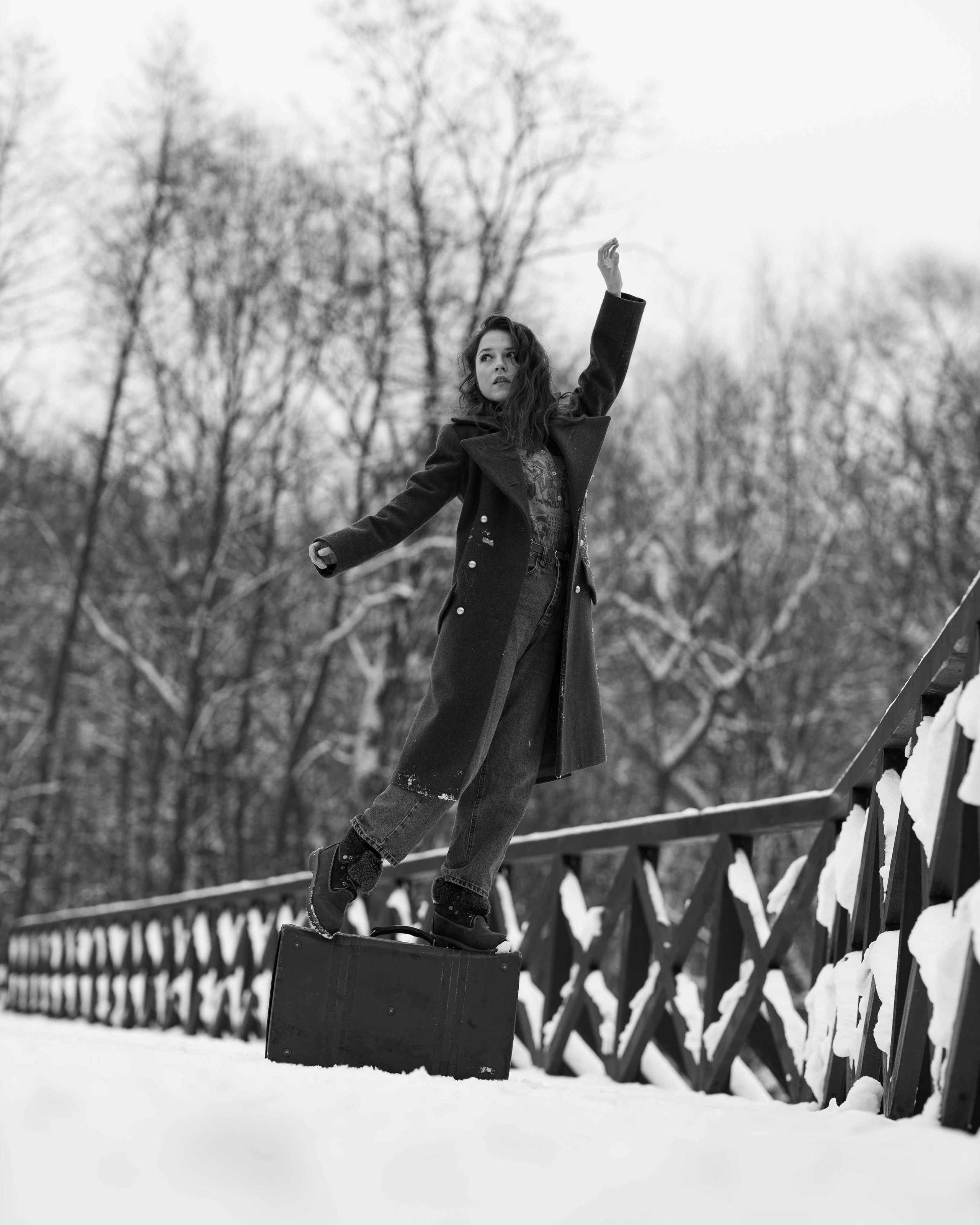 Фотосессия в заснеженном парке. Портретный фотограф Екатерина Лысенко, Москва