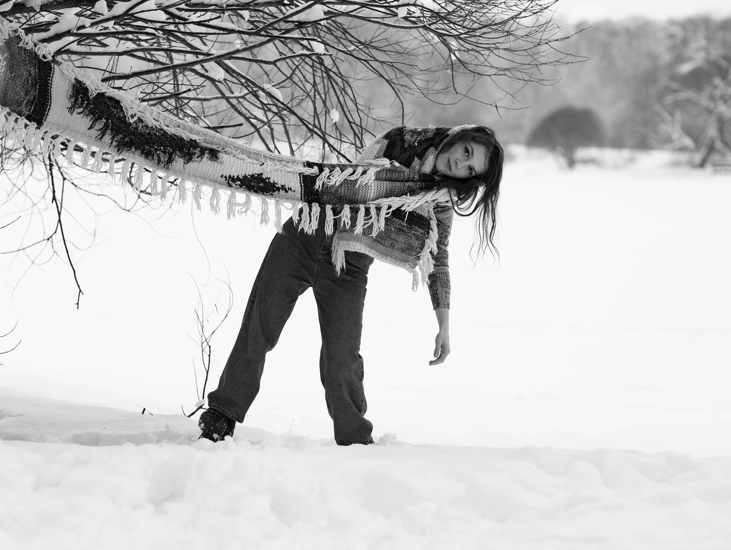 Фотосессия в заснеженном парке. Портретный фотограф Екатерина Лысенко, Москва