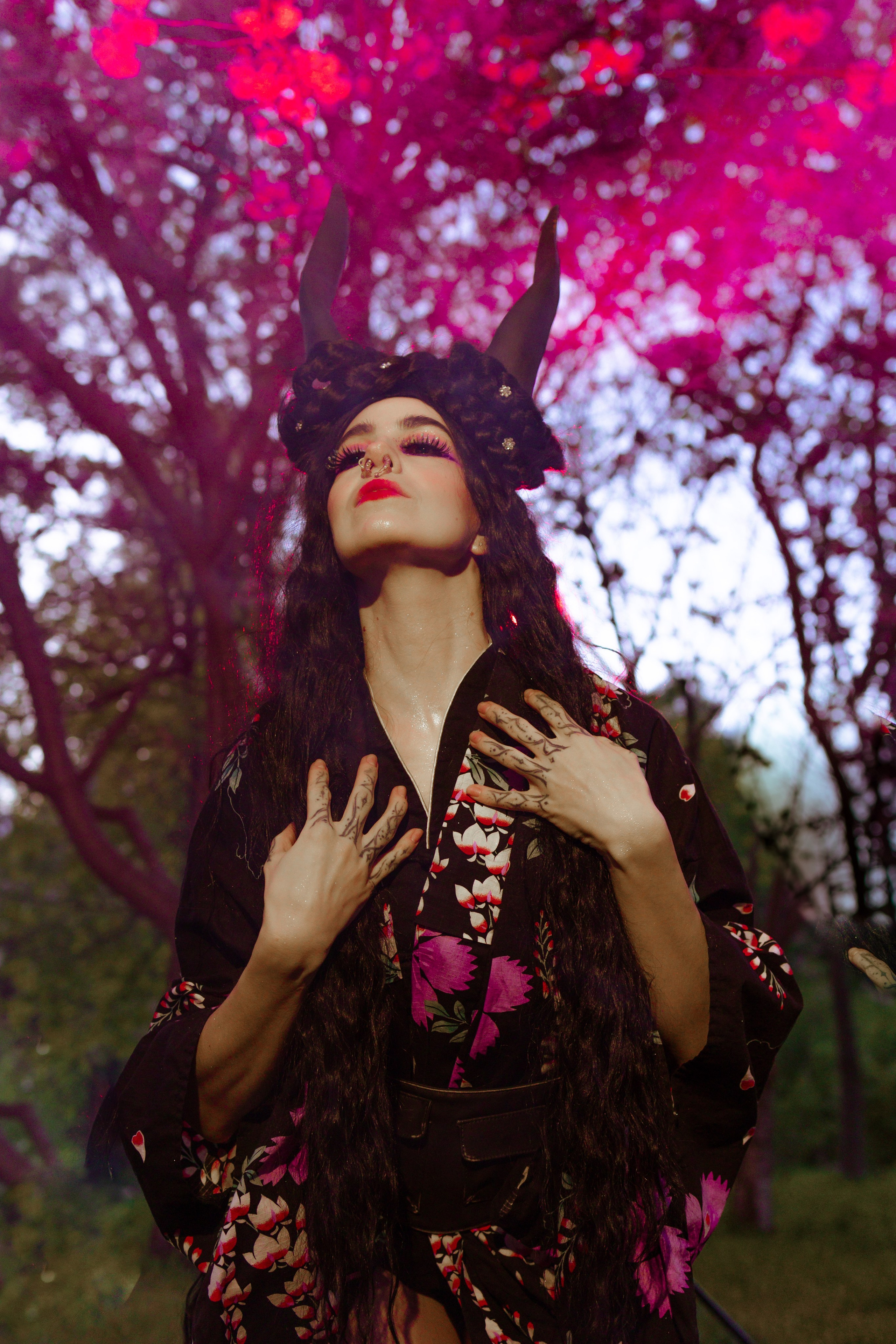 Кирисакура- соцветия вишни в тумане