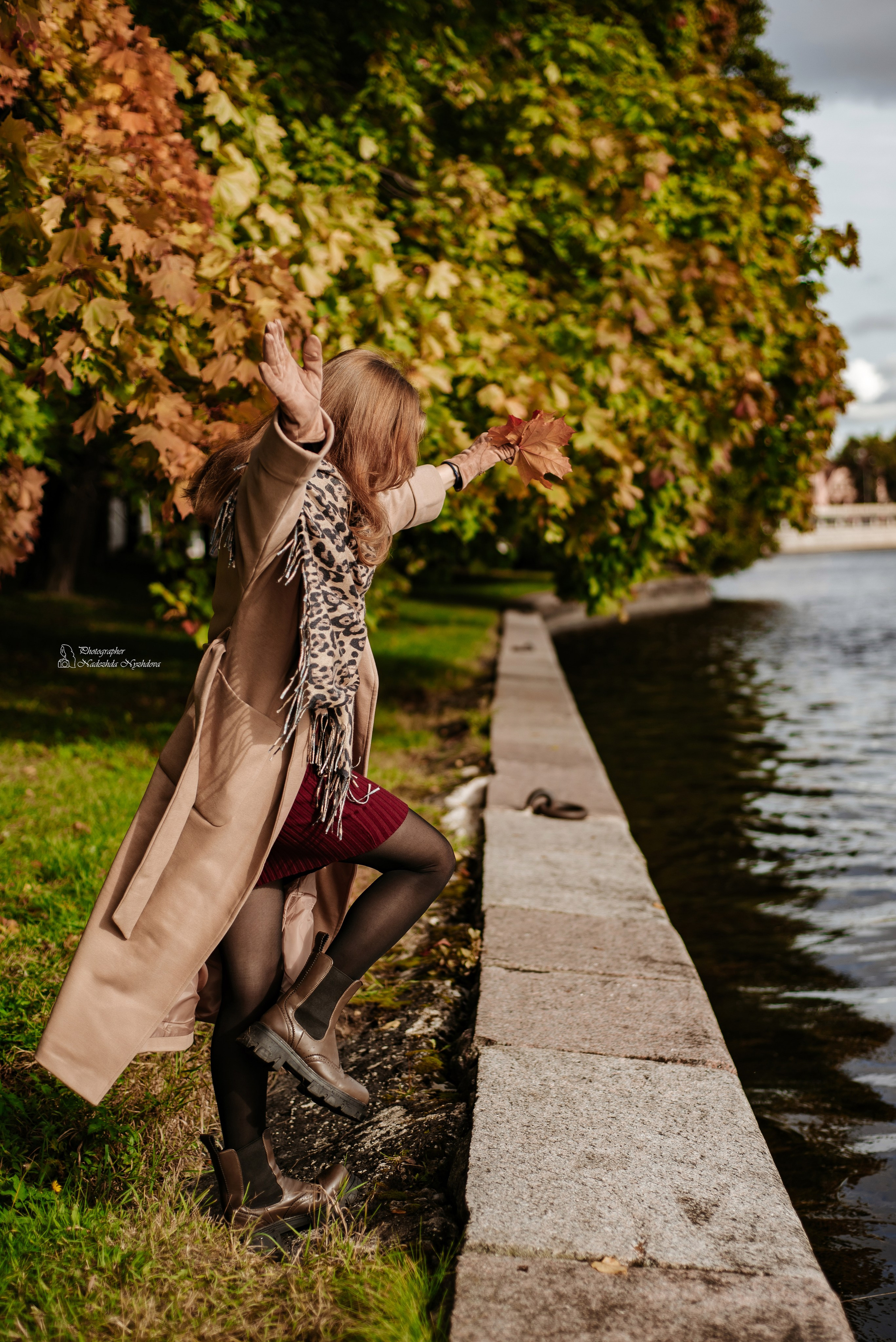 Осеннее утро на Елагине с Дарьей ♡. Свадебный фотограф в Санкт-Петербурге Надежда Нуждова