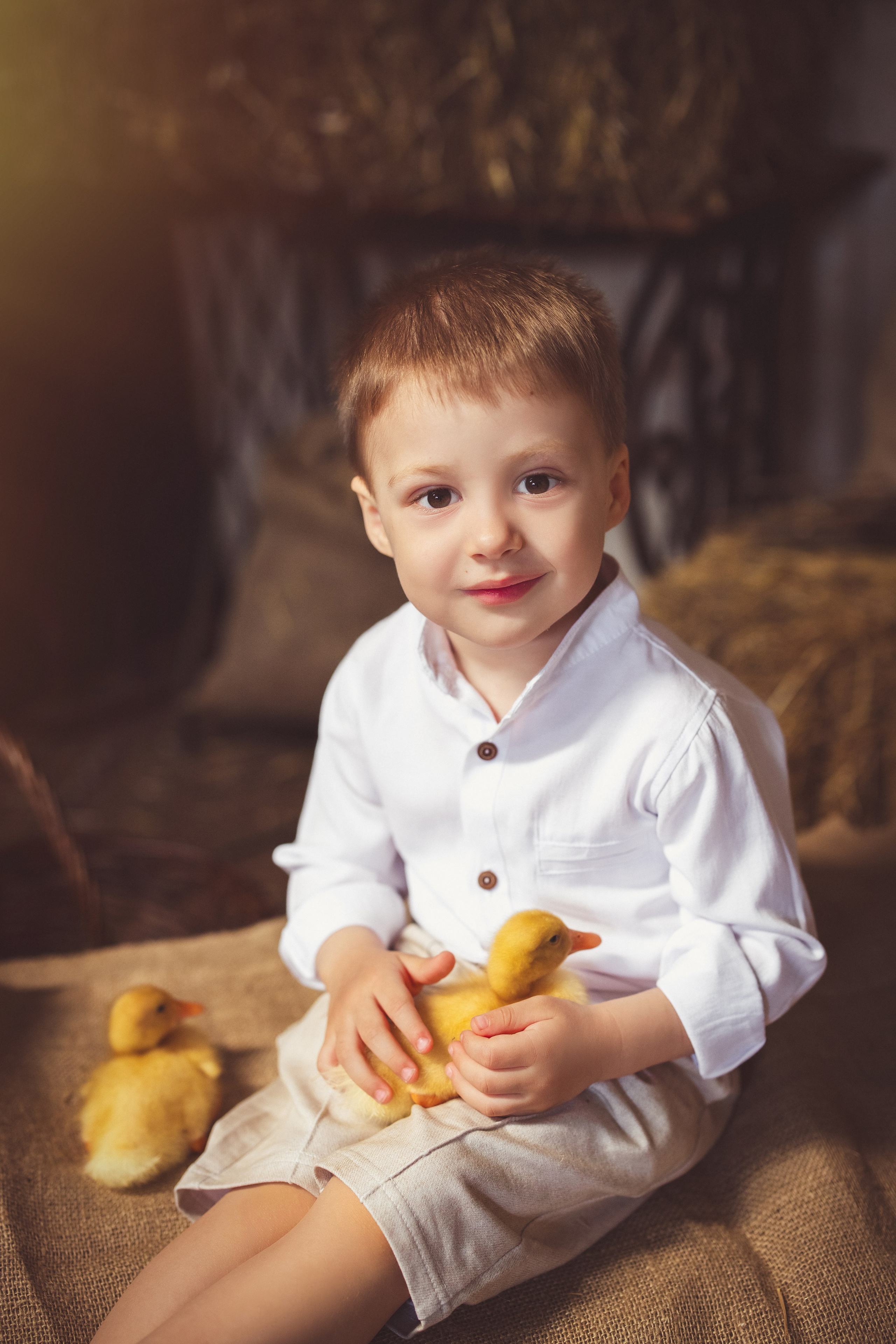 Пасхальный фотопроект с козочкой и утятами, в фотостудии «Эль» 2024 г. Семейный и детский фотограф в Краснодаре Анна Трашкова