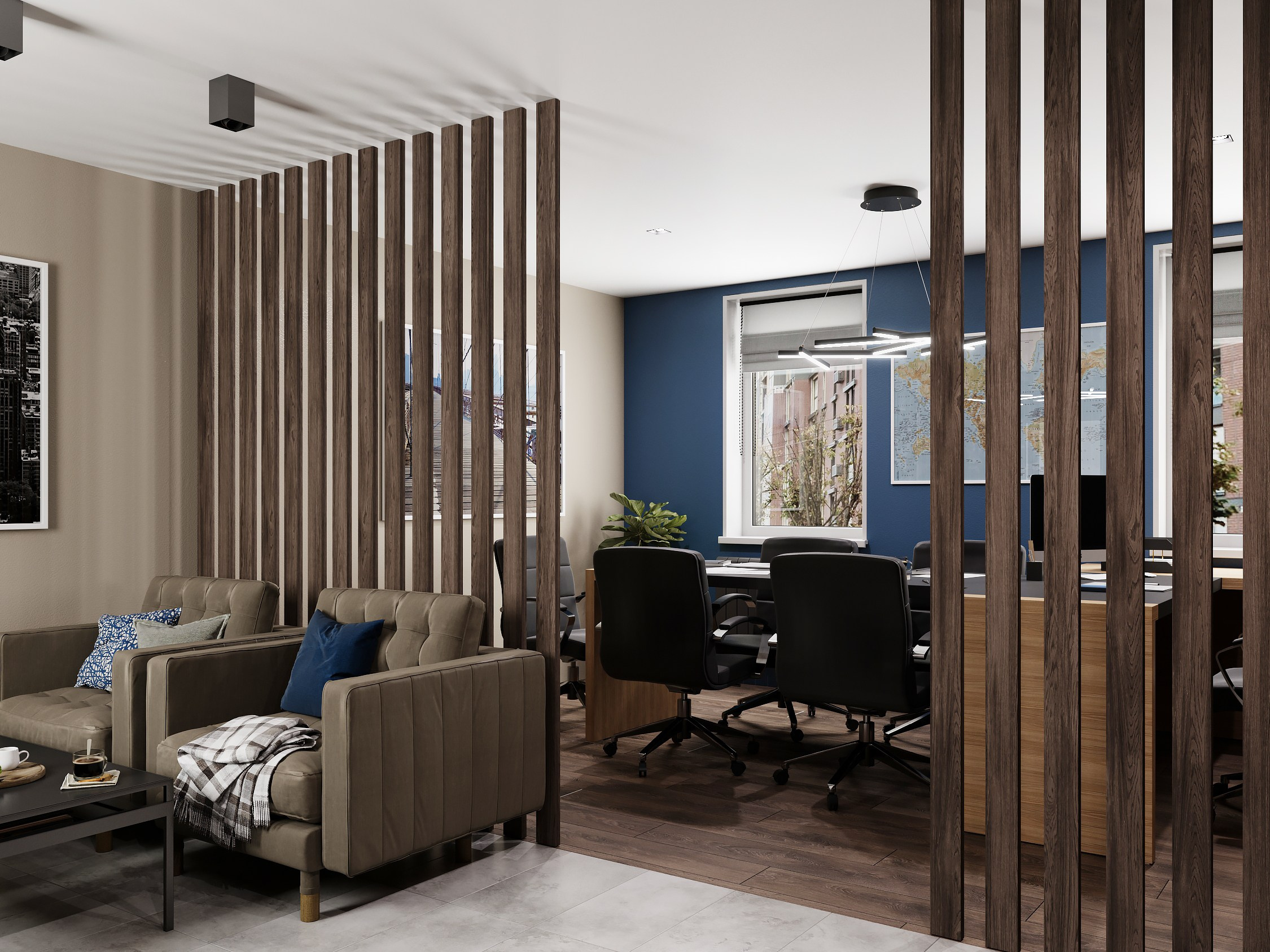 Визуализация офиса 29 m². Заказать 3d визуализацию интерьеров — Дарья Веденёва