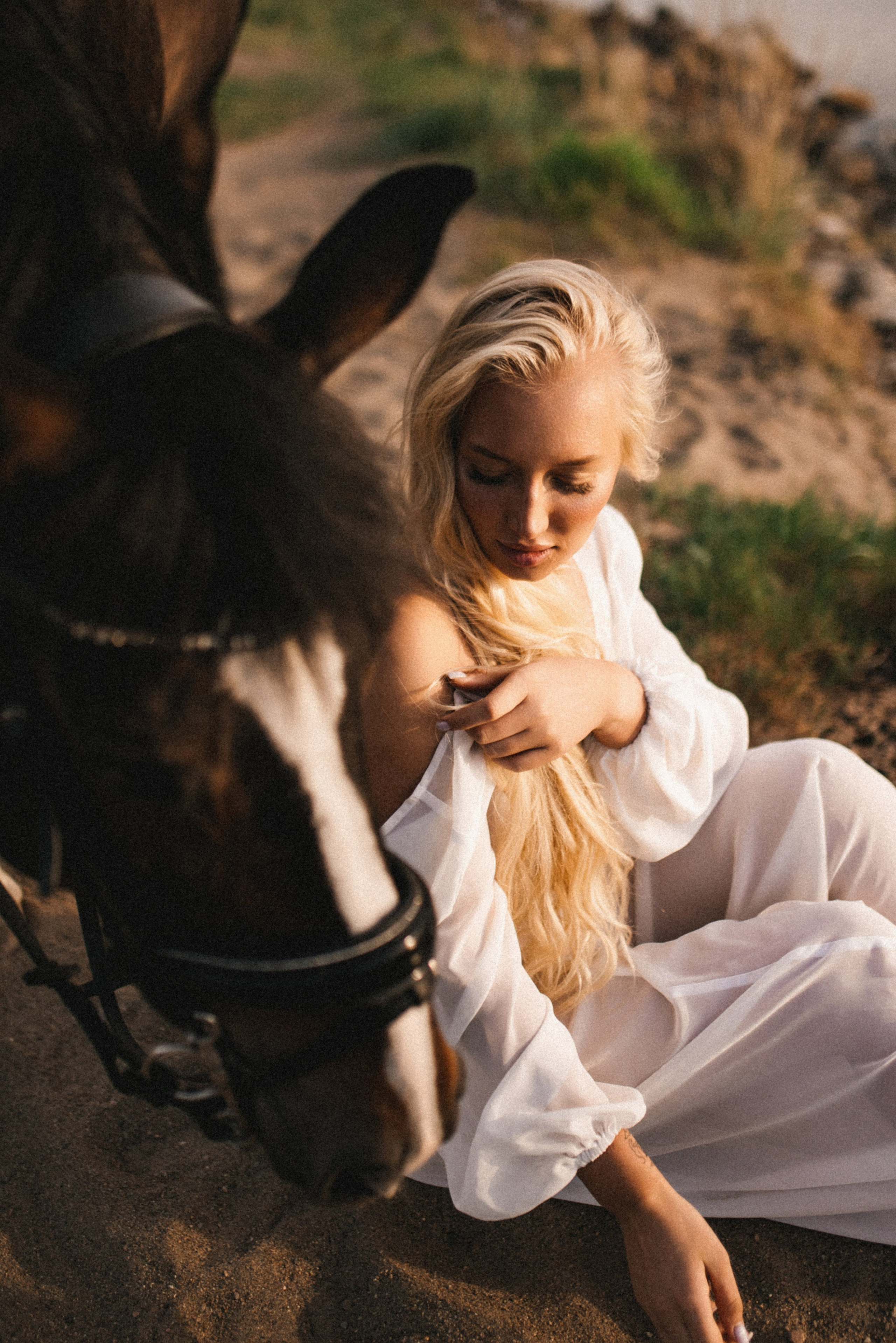 Валерия. Атмосферная фотосессия с лошадью. Фотограф в Мурманске Екатерина Рудак