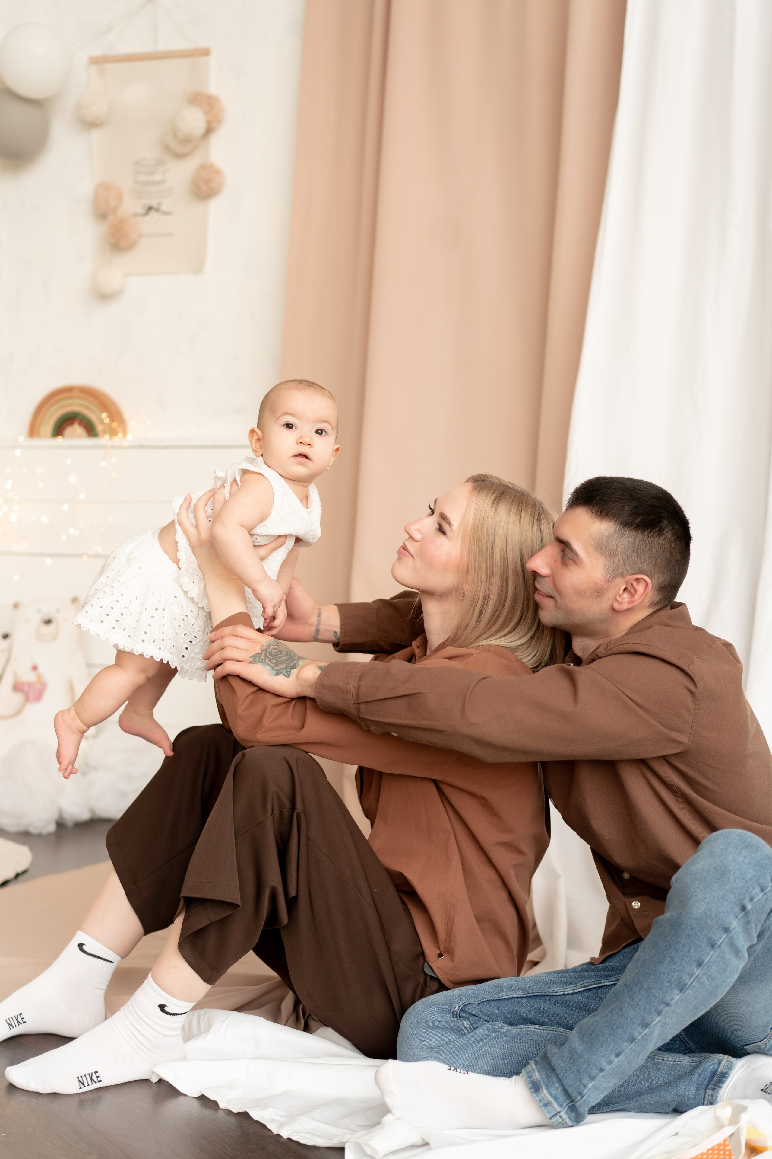 Машенька с мамой и папой!. Детская, семейная фотостудия в Санкт-Петербурге ТЕПЛО