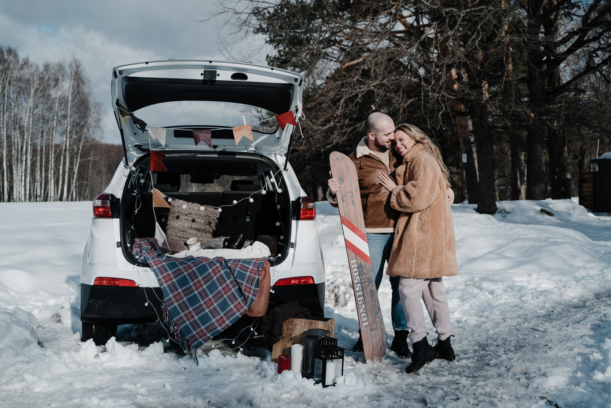 Зимняя фотосъемка Love story. Свадебный фотограф Москва — Сергей и Татьяна