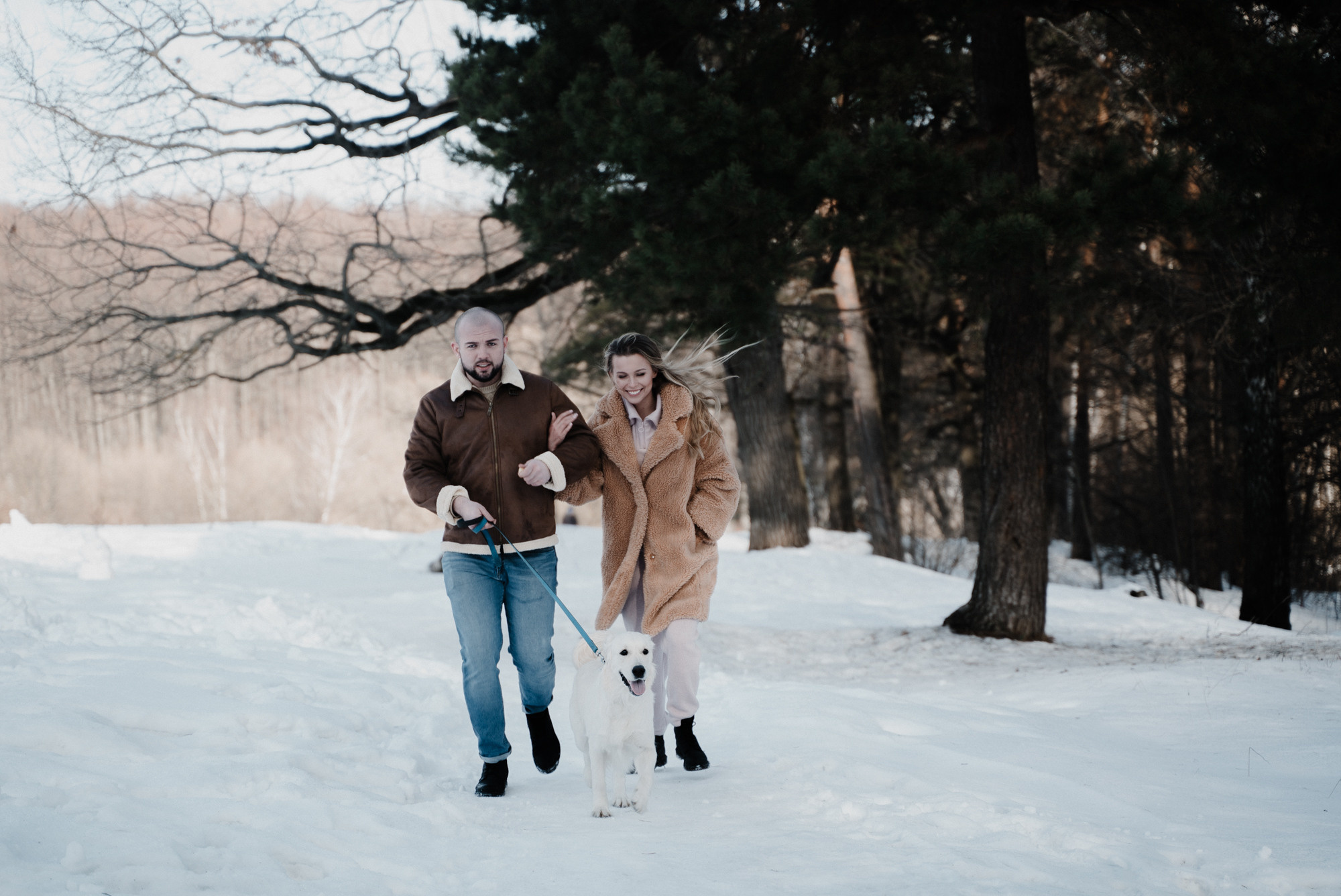 Зимняя фотосъемка Love story. Свадебный фотограф Москва — Сергей и Татьяна