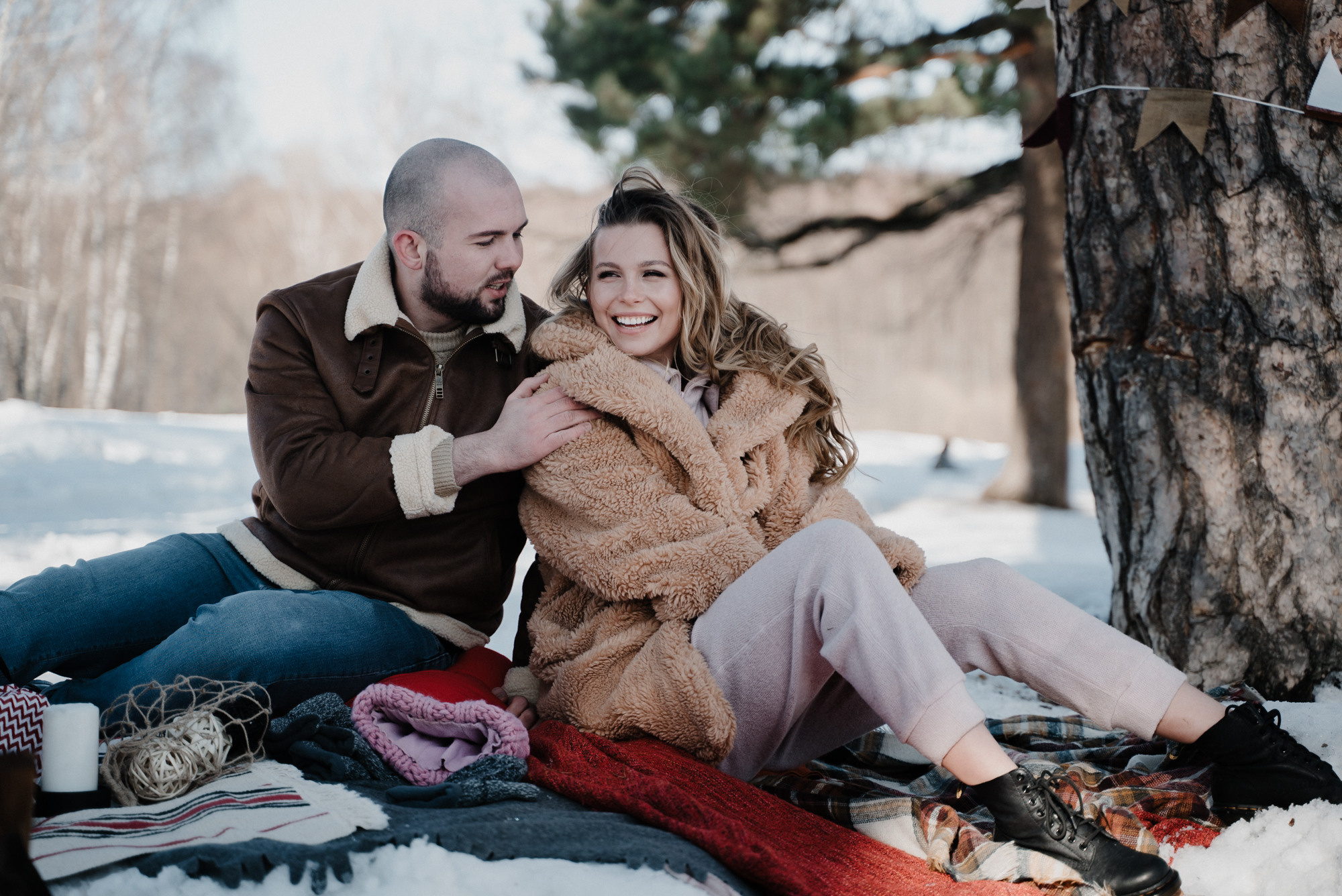 Зимняя фотосъемка Love story. Свадебный фотограф Москва — Сергей и Татьяна