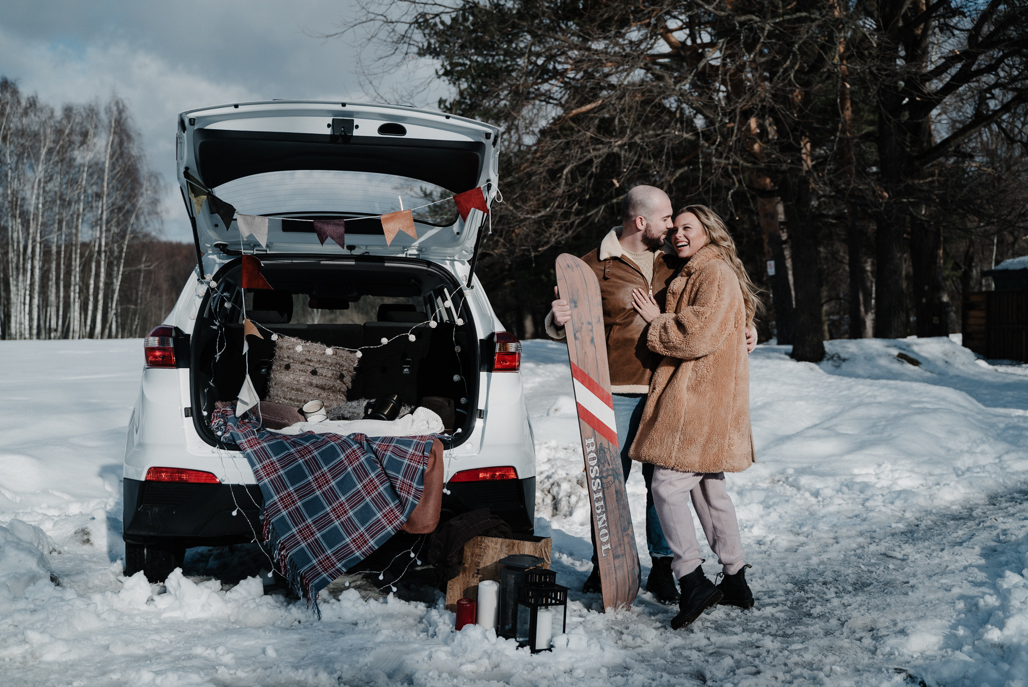 Зимняя фотосъемка Love story. Свадебный фотограф Москва — Сергей и Татьяна
