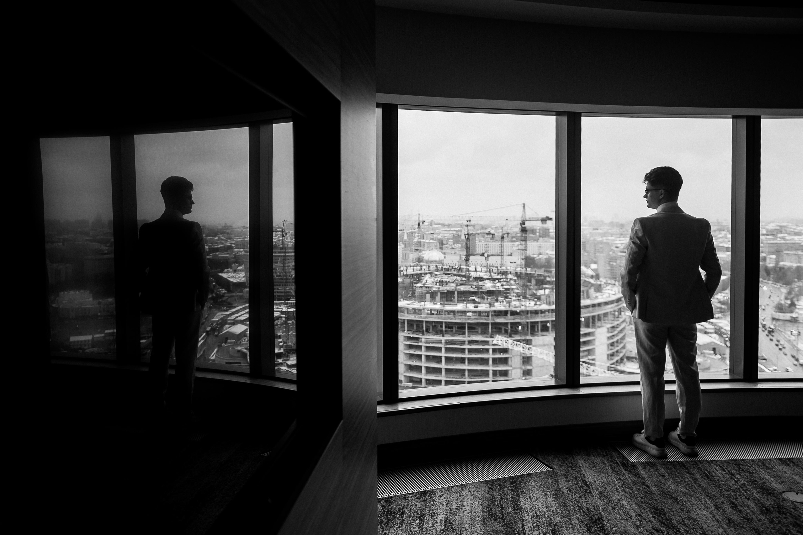 Свадебные сборы Кати и Степана в отеле Radisson Blu Olimpiyskiy. Свадебный фотограф Москва — Сергей и Татьяна