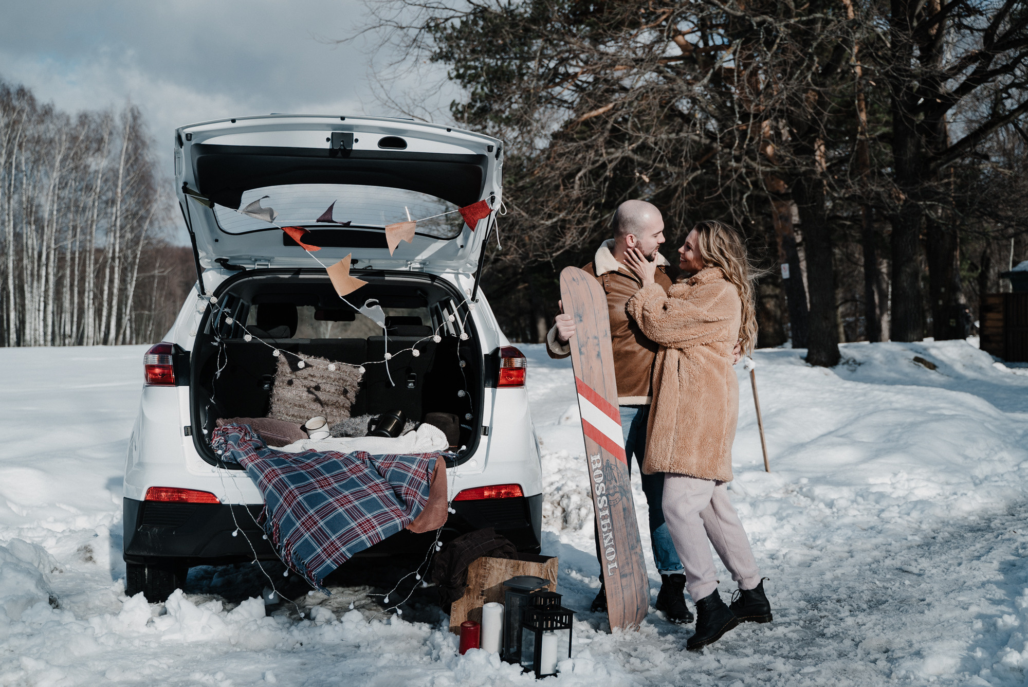 Зимняя фотосъемка Love story. Свадебный фотограф Москва — Сергей и Татьяна