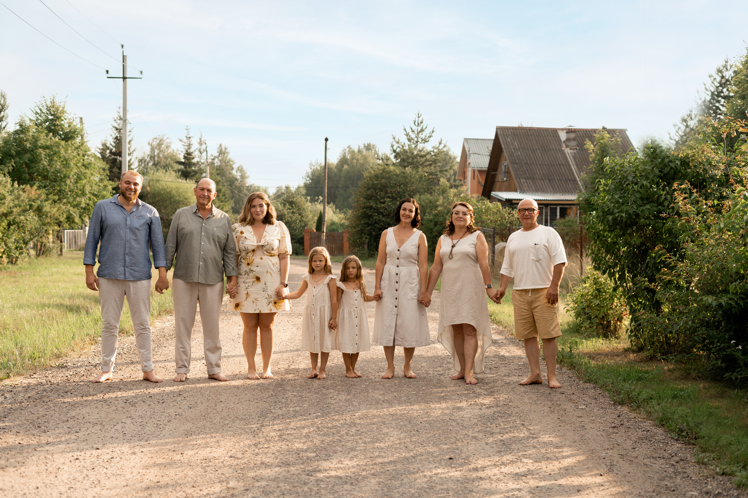 фотосессия большой семьи на природе в парке