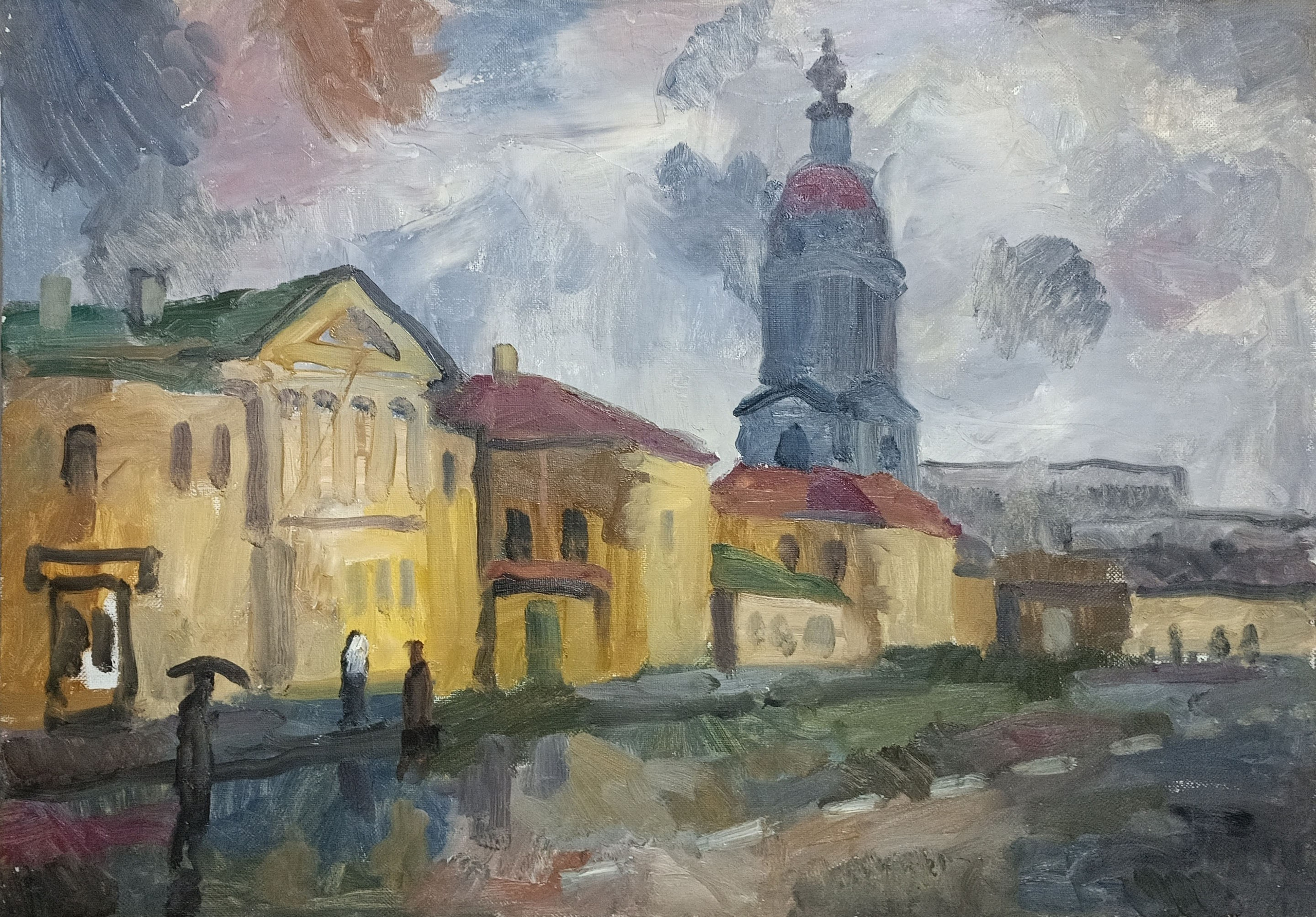 «Дождь в Москве» 2000 год. Художник Величко Вадим Семёнович