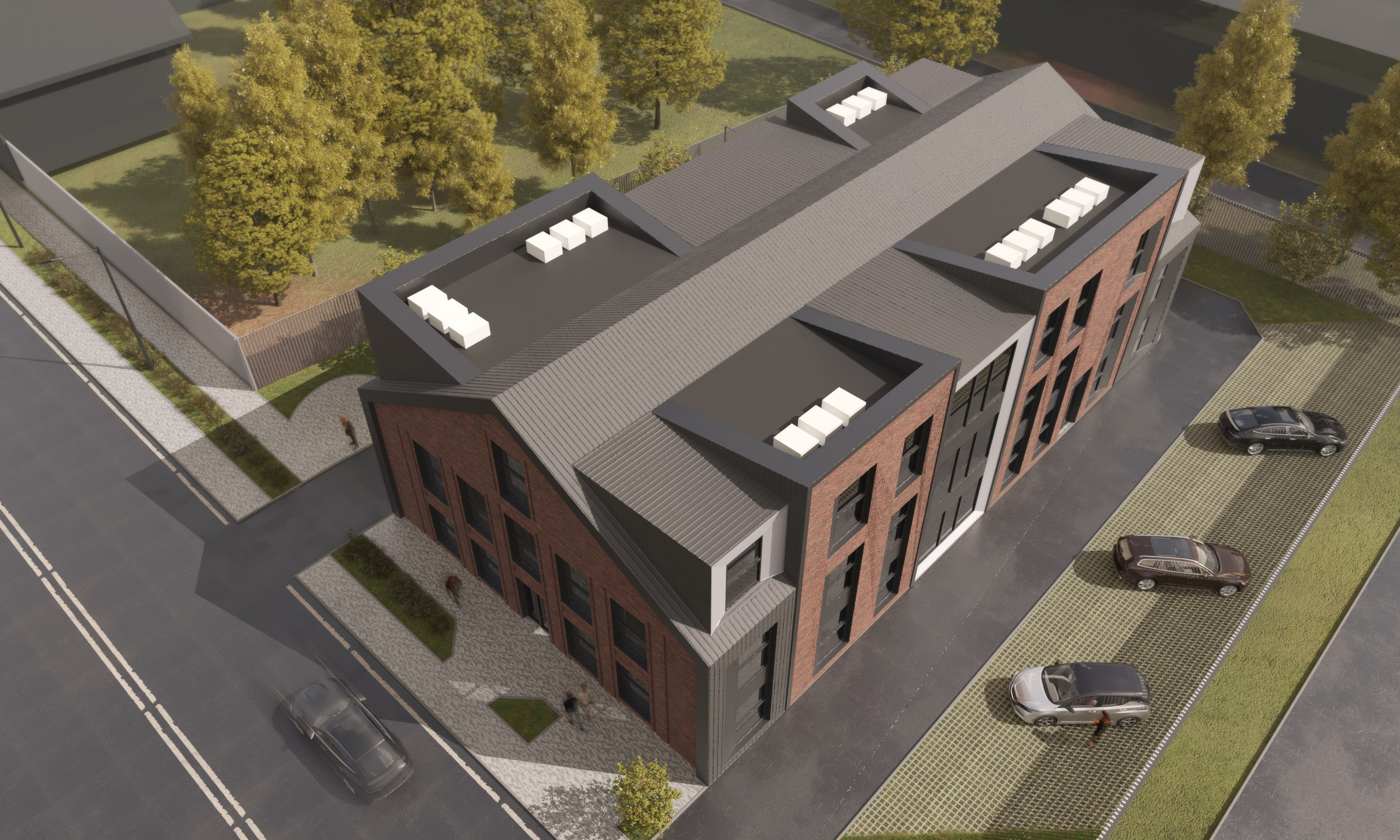 Фасад офисного центра на улице Подлужная Казань. Архитектор-дизайнер в Казани