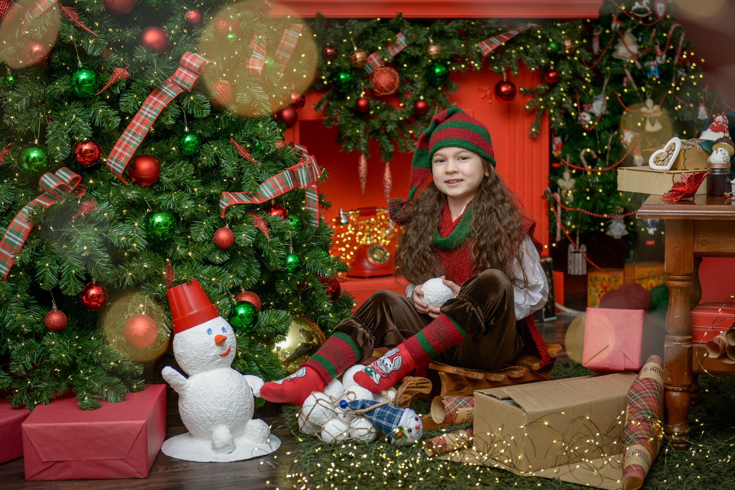 Встреча с Дедом Морозом (ежегодный). Татьяна Гойда портретный и семейный фотограф Ленск. Выпускные альбомы