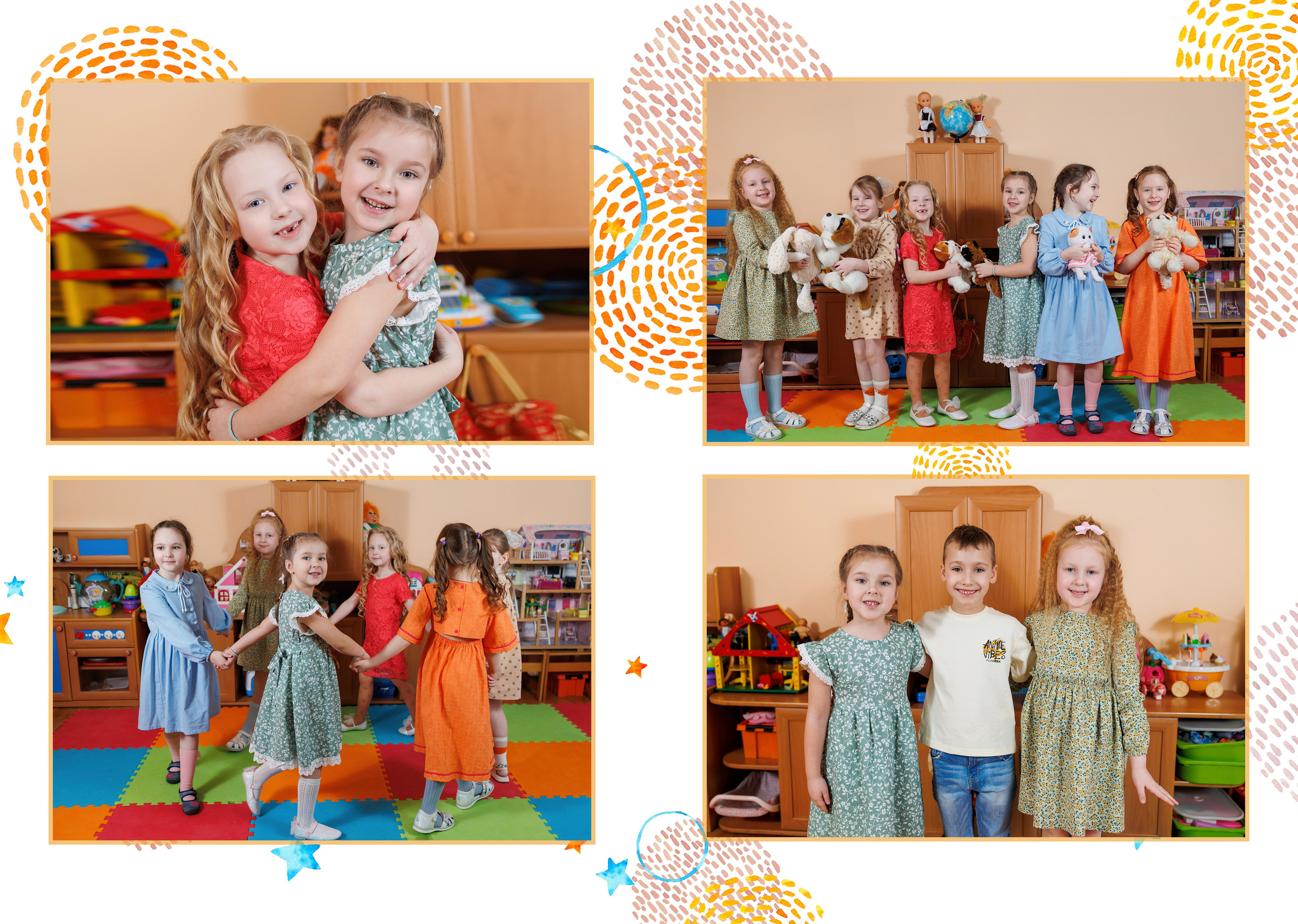 АЛЬБОМ 3 разворота. Вадя и Надя — индивидуальные фотоальбомы для детских садов и школ, полный цикл от съёмки до готового альбома