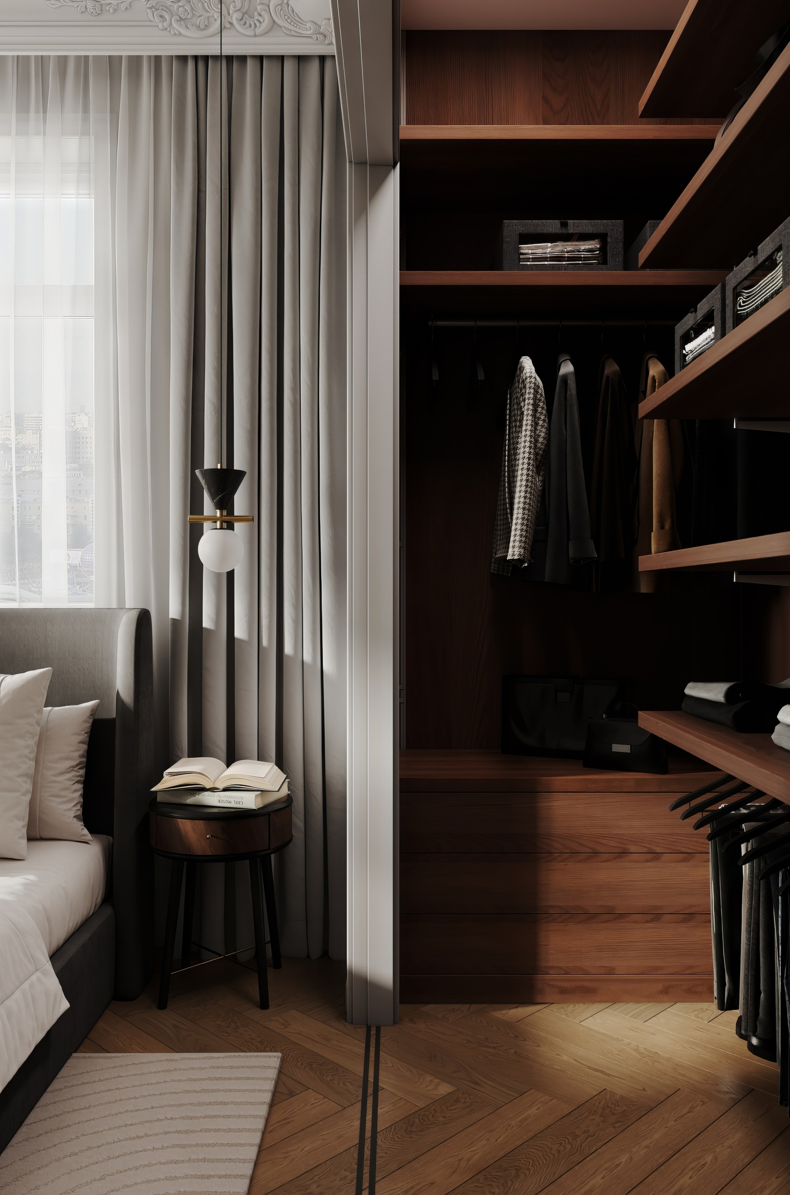 Мастер спальня ЖК Университет. Интерьерная 3D Визуализация