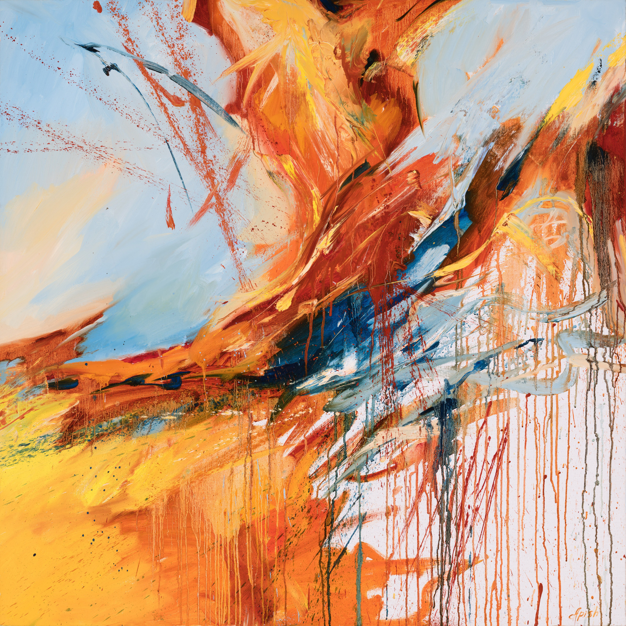 «Вихрь чувств» - художник Алексей Апиш (холст, масло, 110x110 см, 2024)