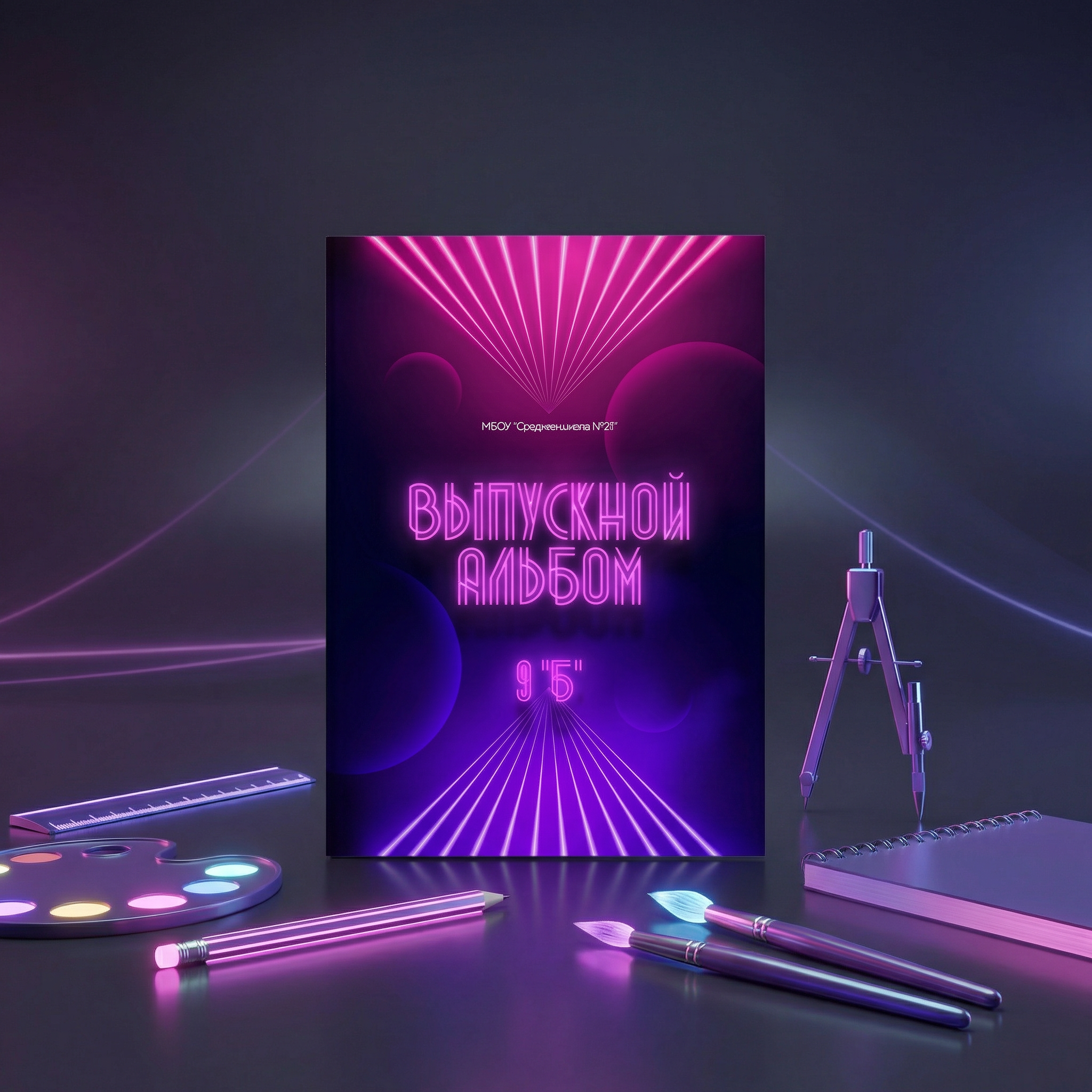 010 Neon. Дизайны, psd шаблоны школьных и выпускных альбомов и обложек