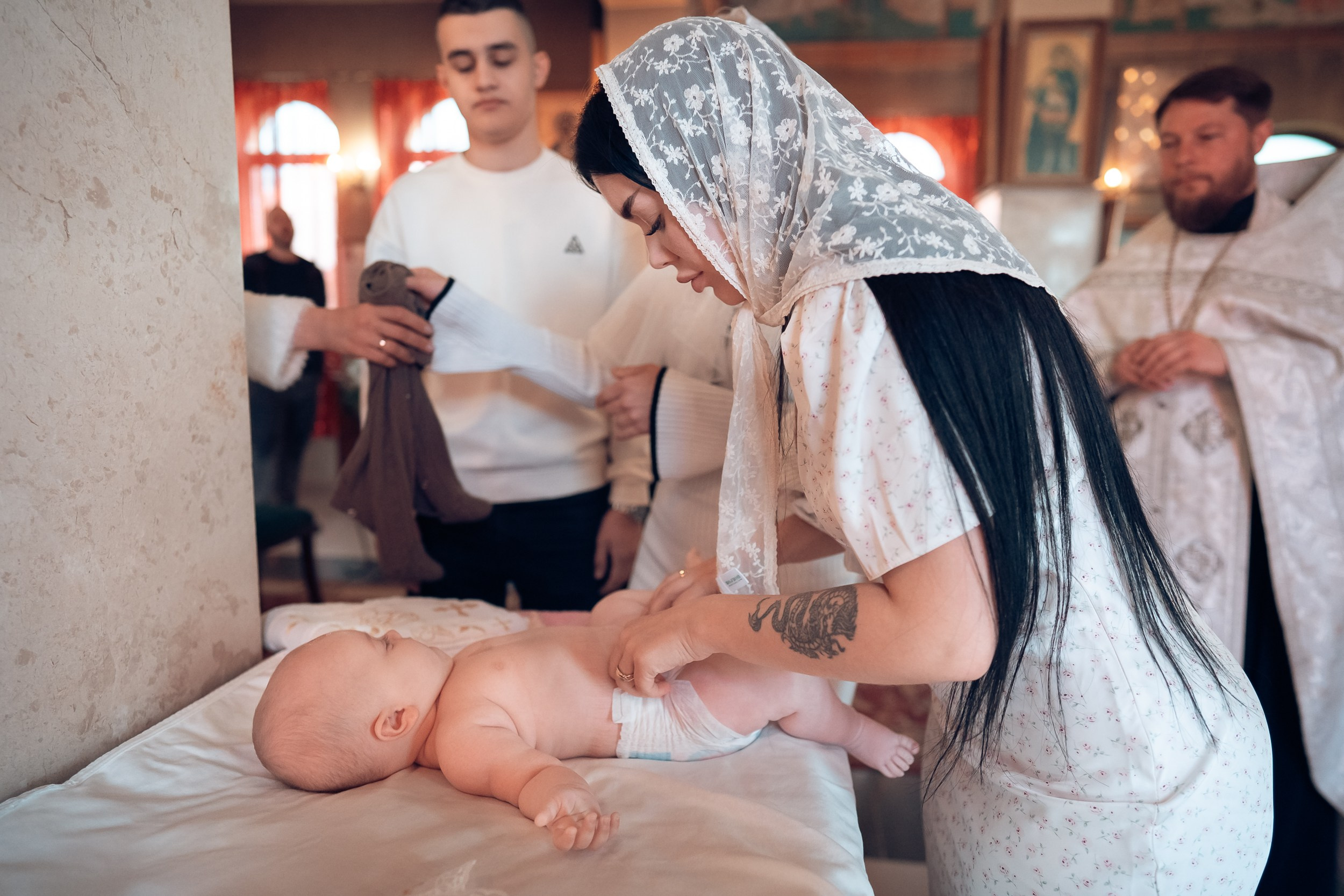 Крещение в храме Прп.Сергия Радонежского с. Орлиное. Церковный фотограф Севастополь