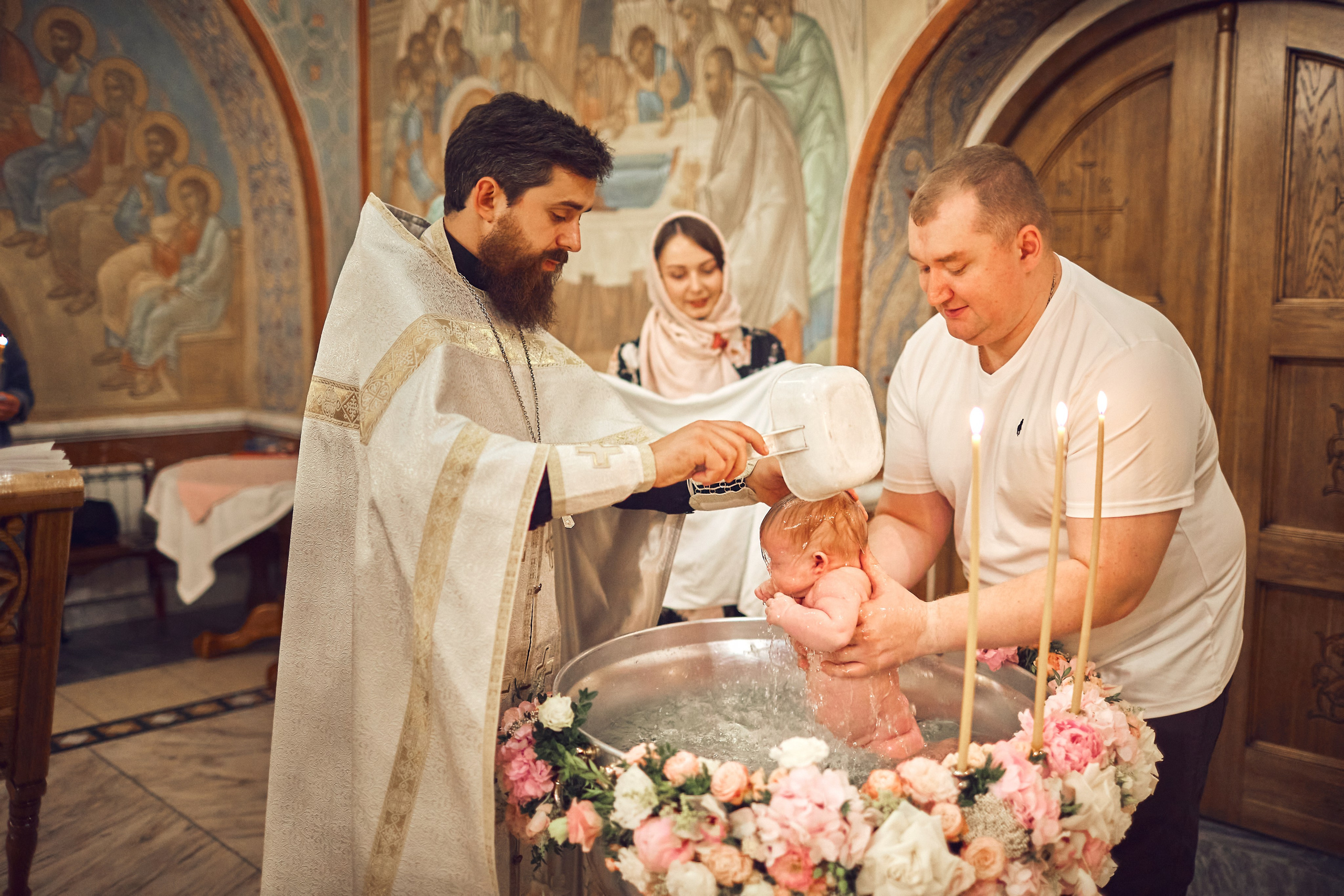 Таинство Крещения. Фотограф Москва|Ясенево Яна Новокрещенных