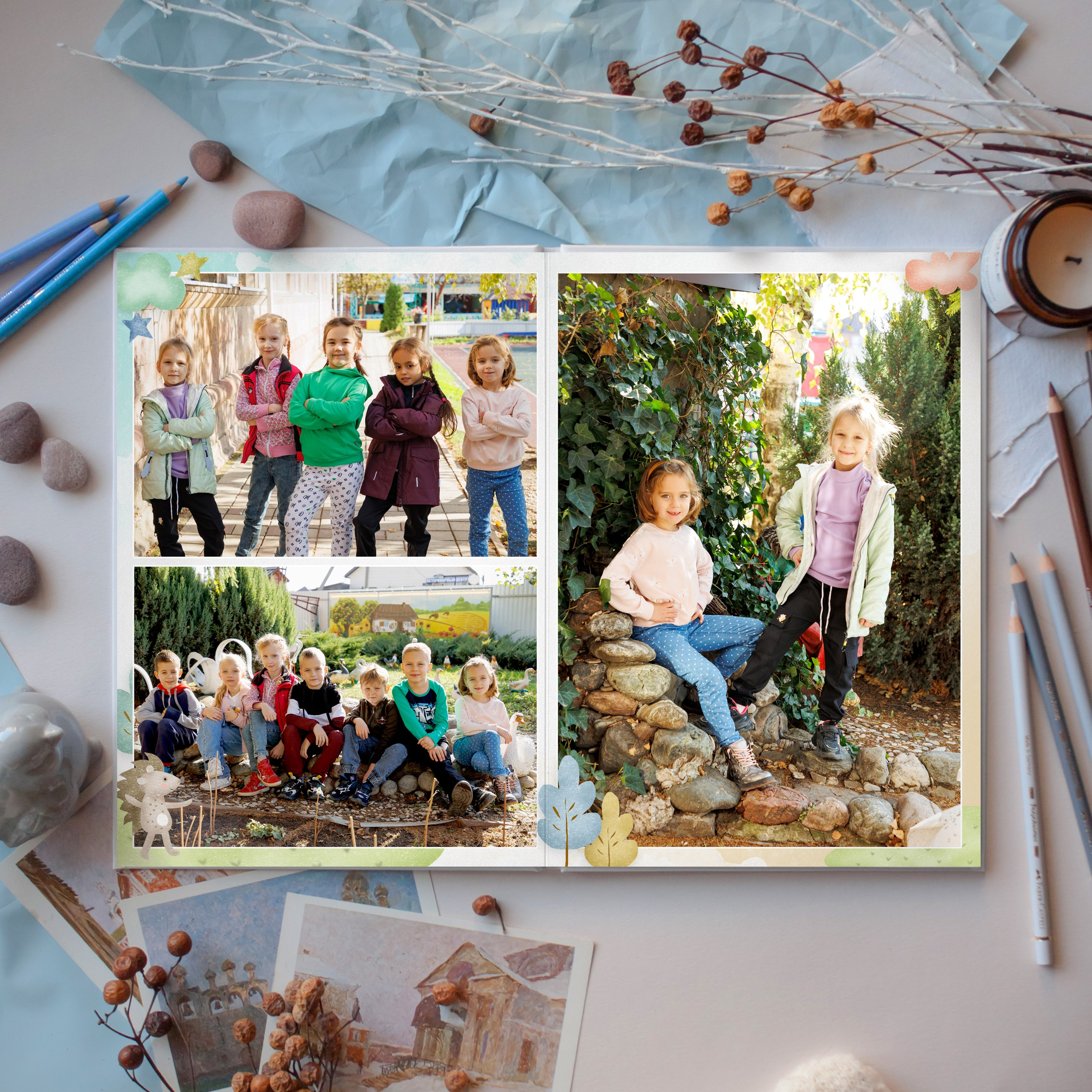 Образцы выпускных фотокниг для детского сада. Детский школьный и семейный фотограф в Краснодаре