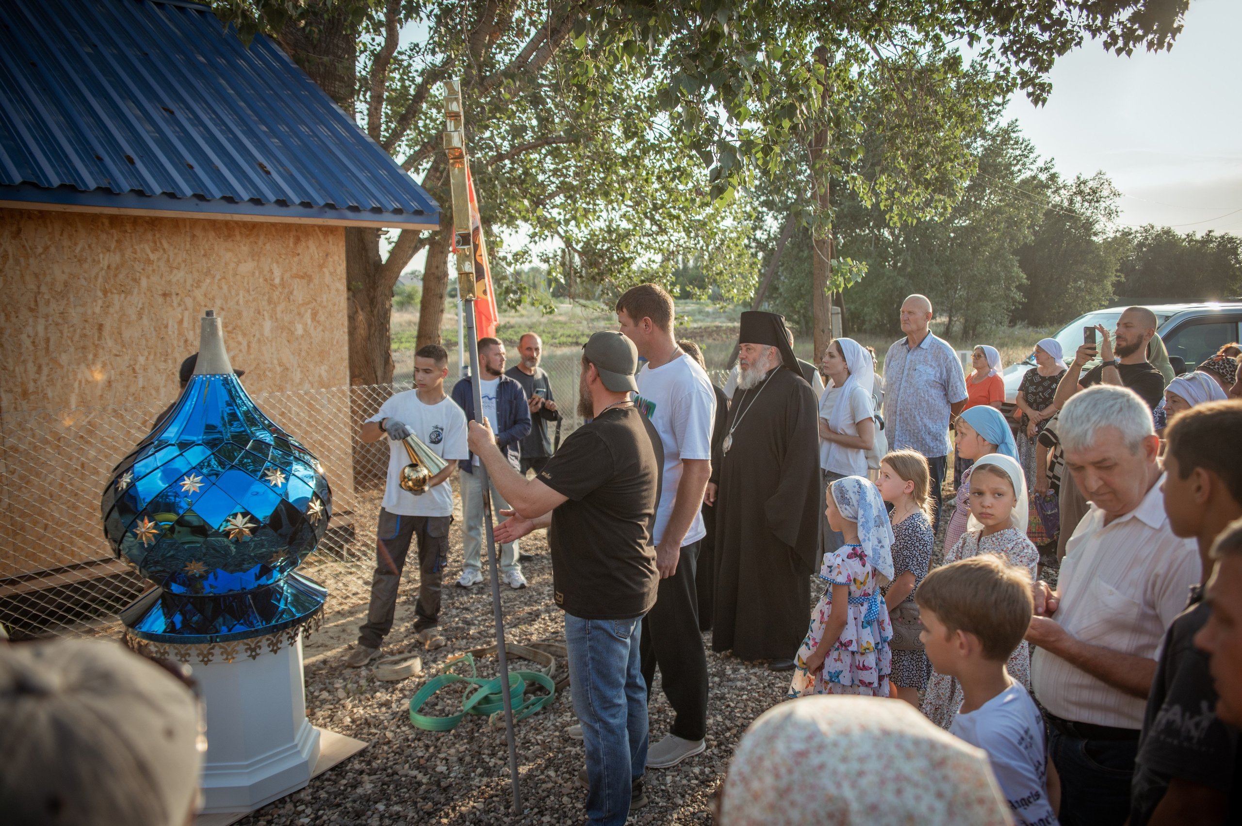 Освещение купола в храме Казанской иконы Божьей Матери х. Закутский. Церковный, семейный и репортажный фотограф Волгоград, Волжский