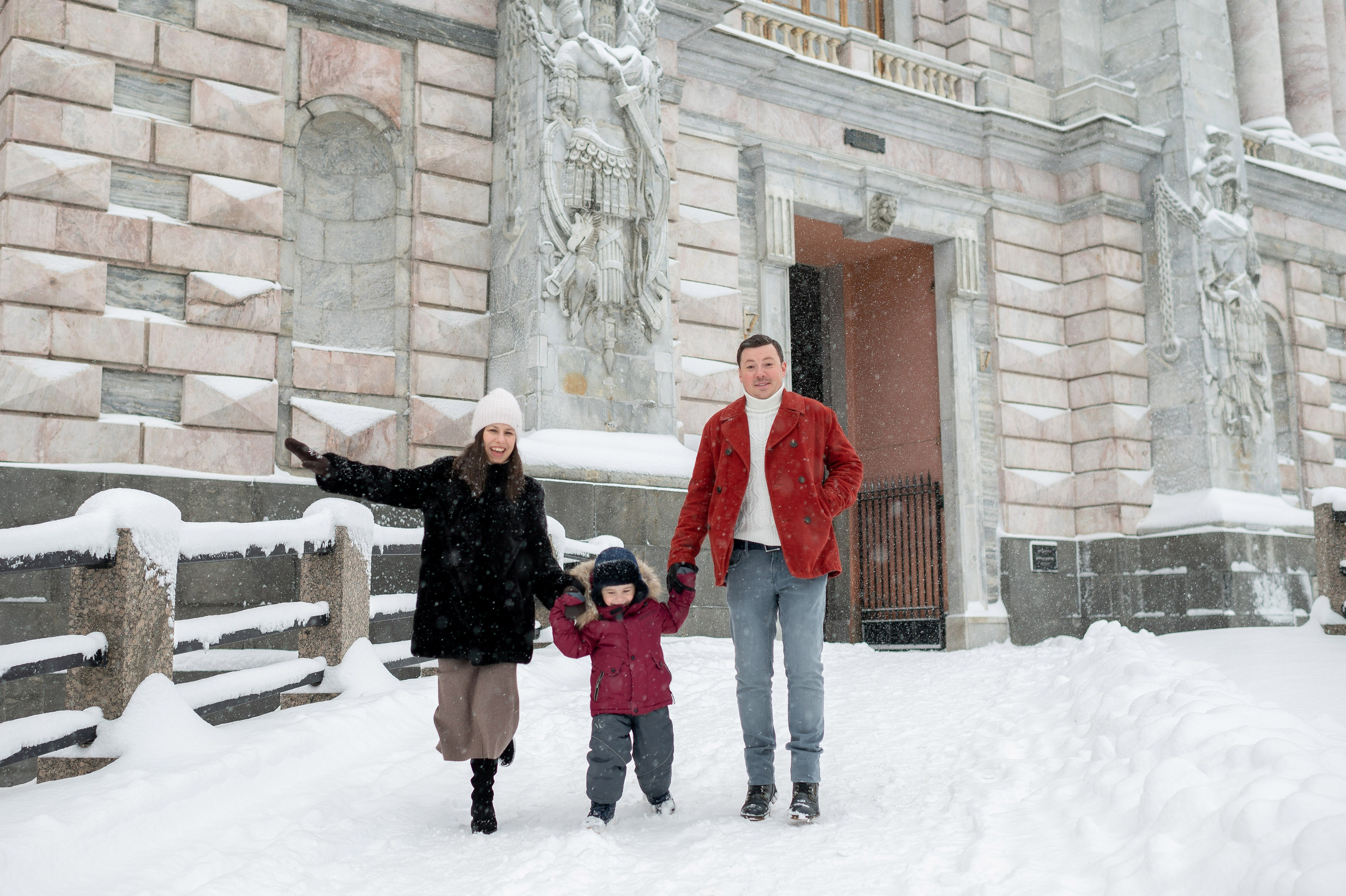 Зимняя прогулка Валерия, Андрей и Егор. Портретный, семейный и свадебный фотограф в Санкт-Петербурге и в Пушкине Ширяев Денис