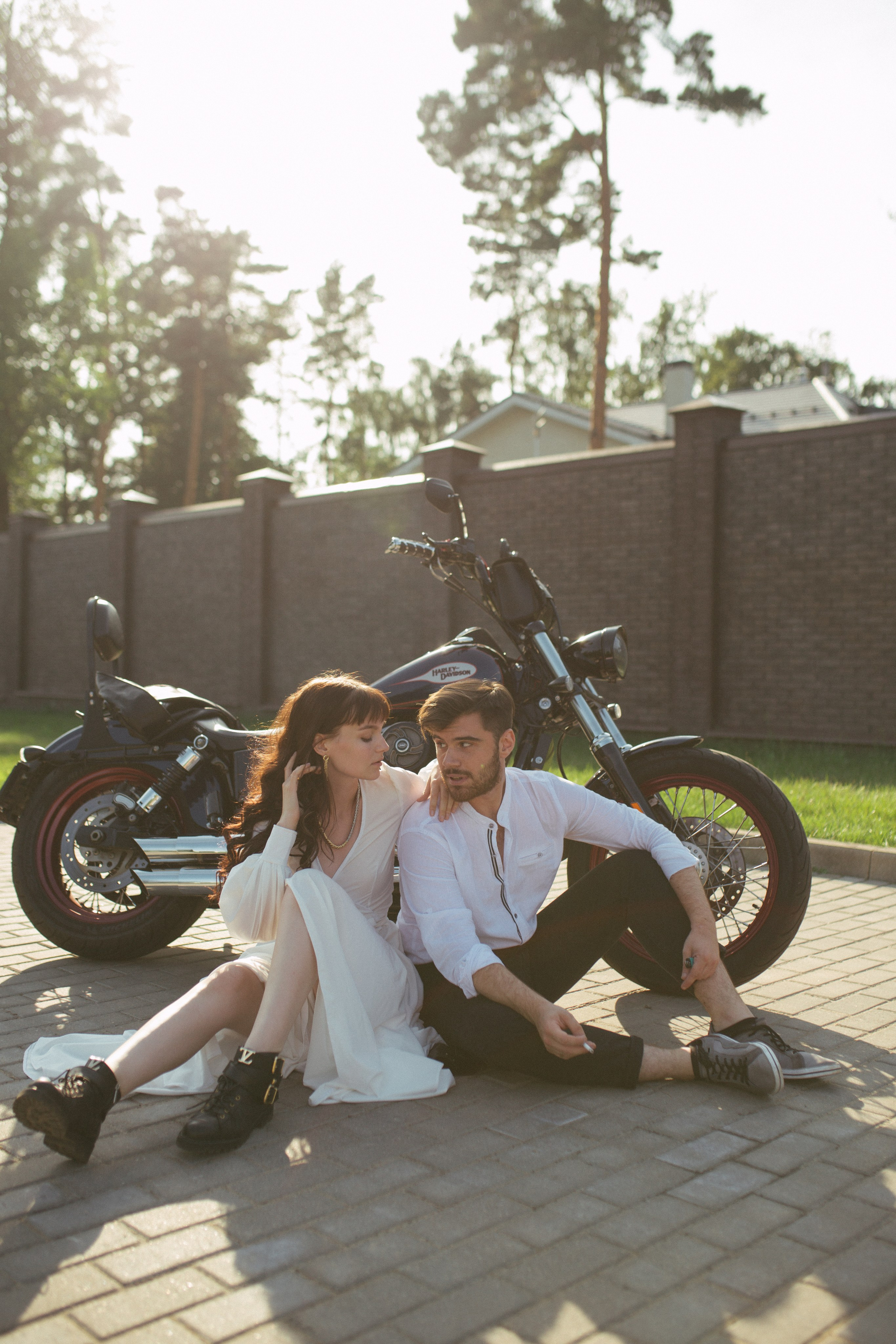 Love story с мотоциклом. Фото Радости. Свадебный и семейный фотограф в Москве Юлия Самойлова