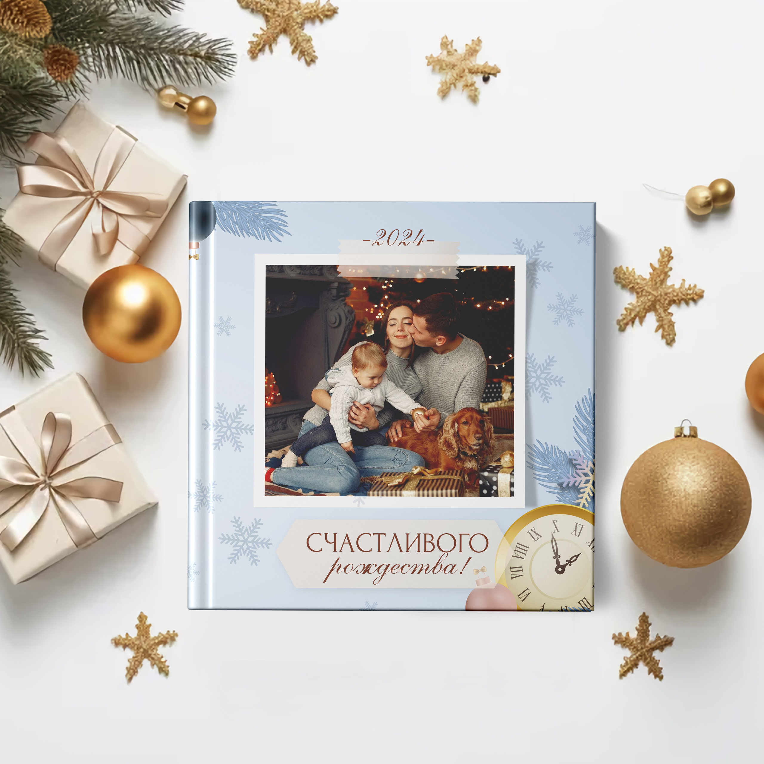 Новогодняя фотокнига дизайн «Золотые часы». Medlori fotobook Выпускные альбомы в Липецке Лариса Медведева