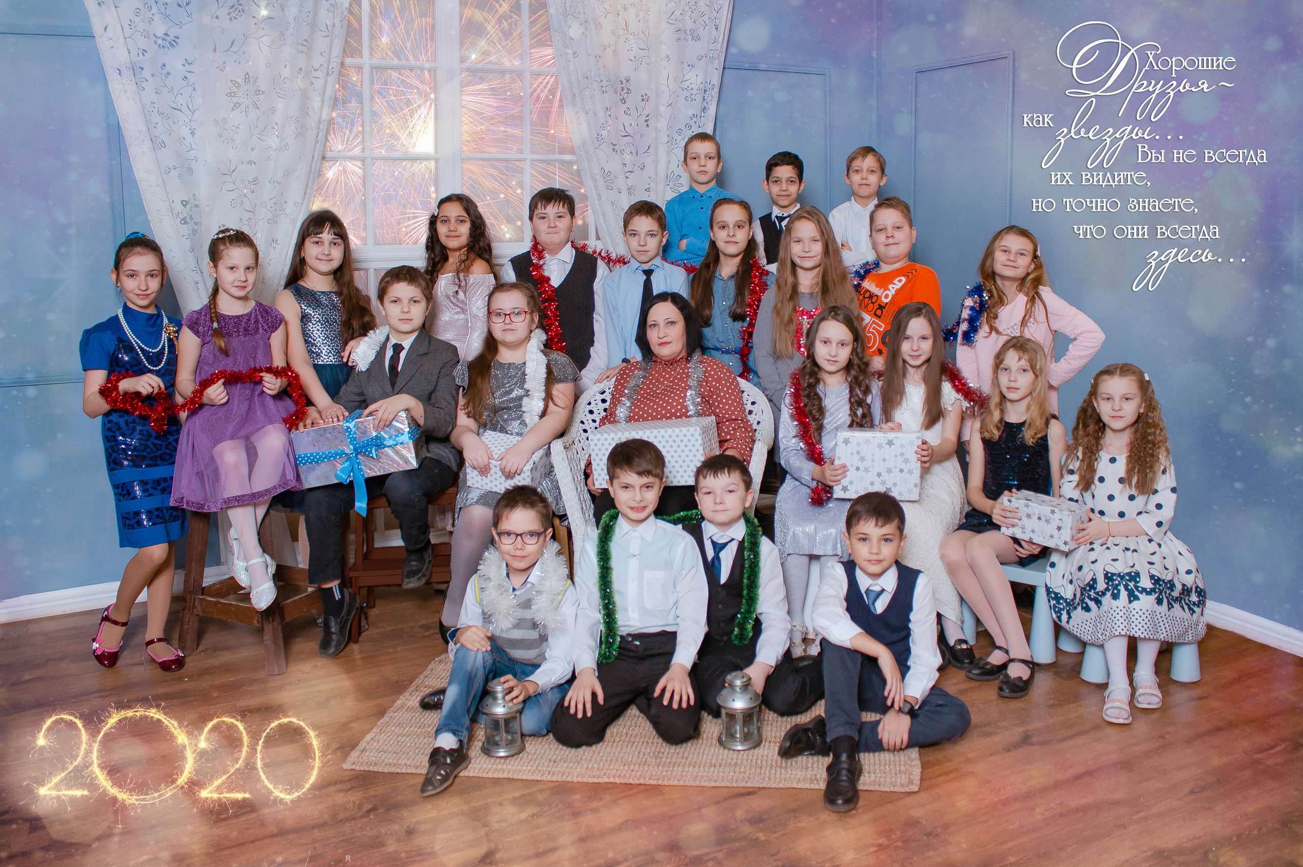 Новогодняя съемка в студии. Студия выпускных альбомов Остров