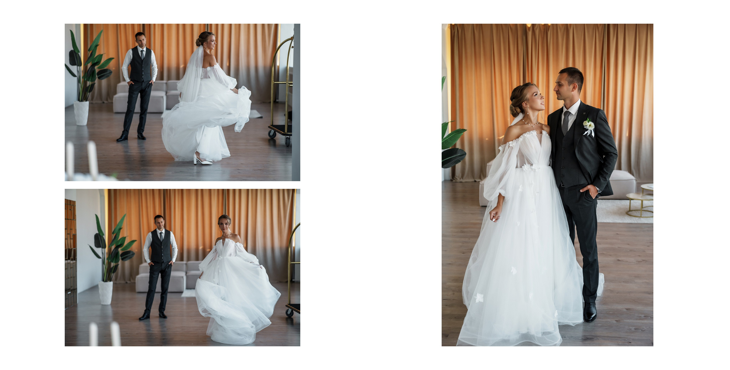 свадебное фото в студии . пара танцует. 