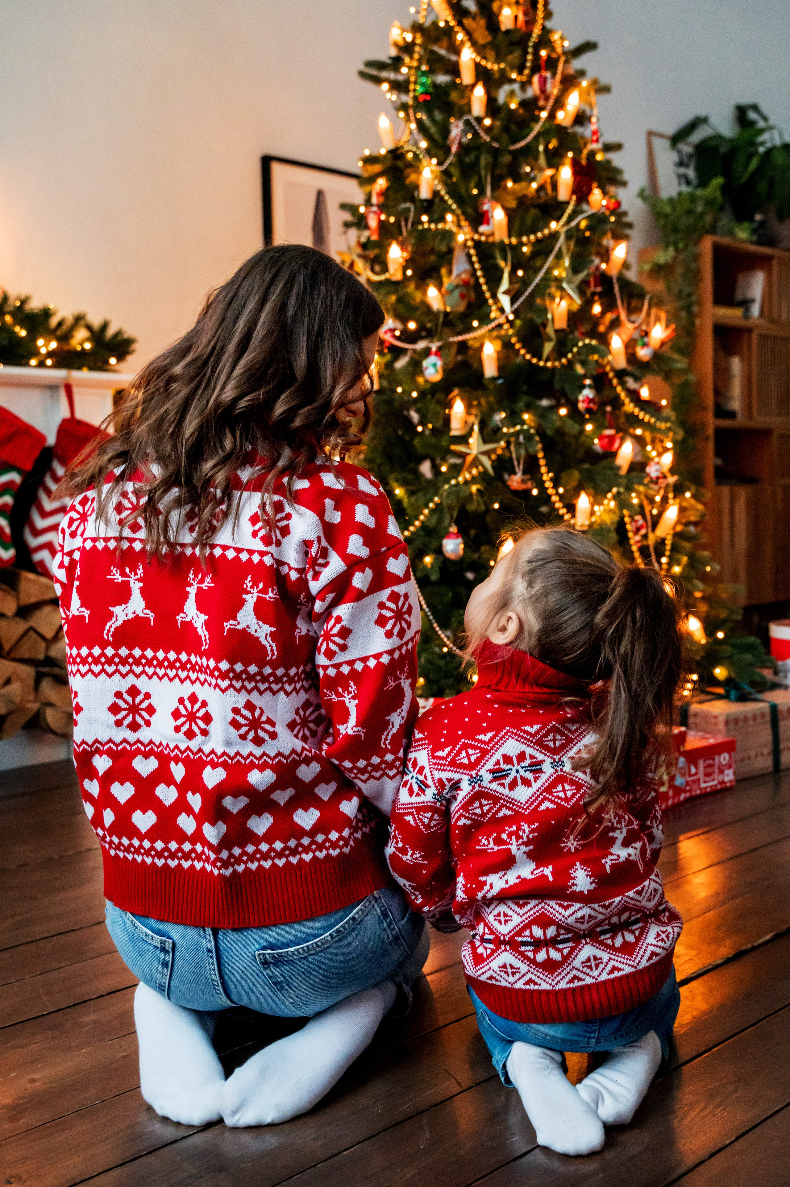 Новогодняя съёмка для мамы и дочки