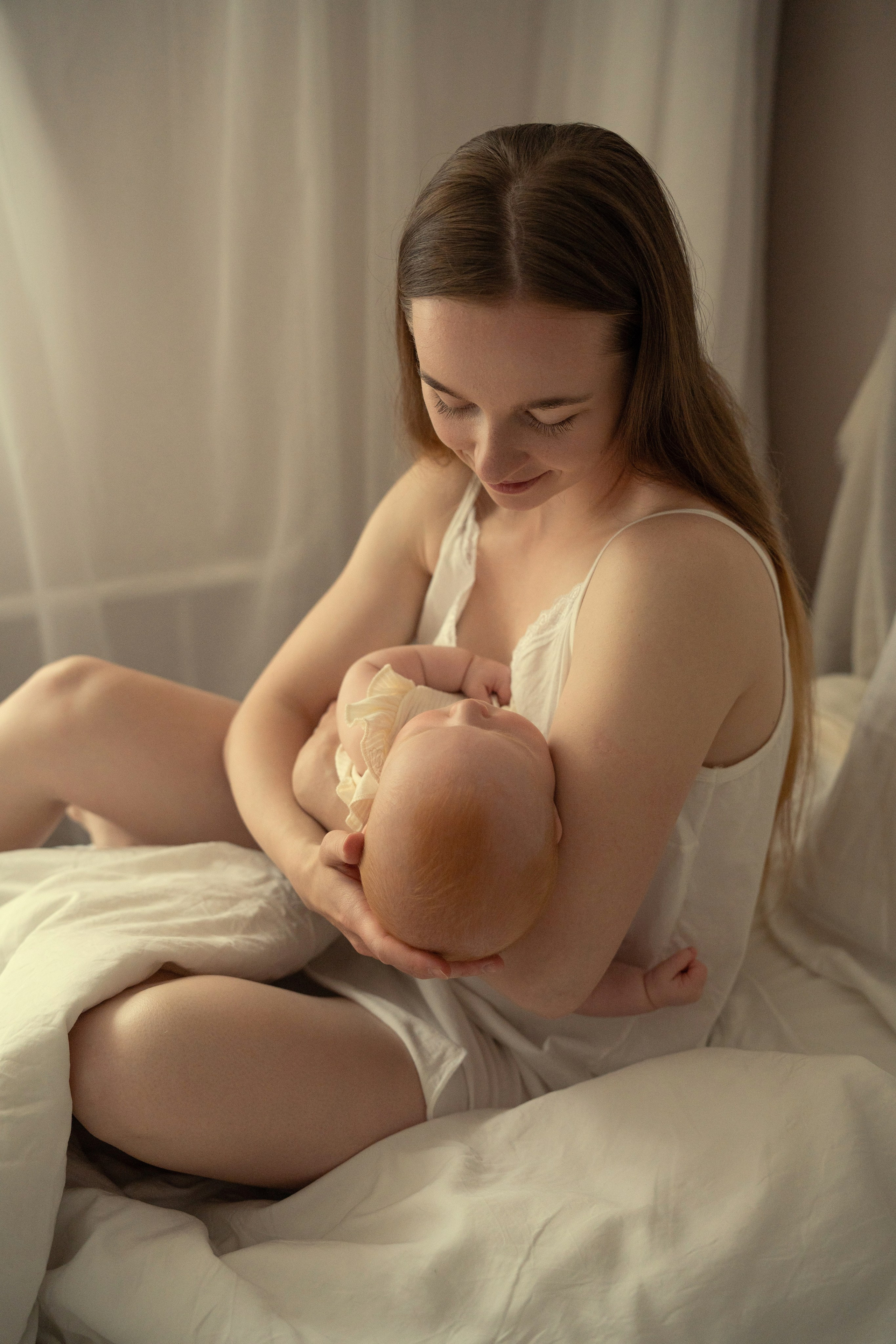 Фотосессия малышей до года дома