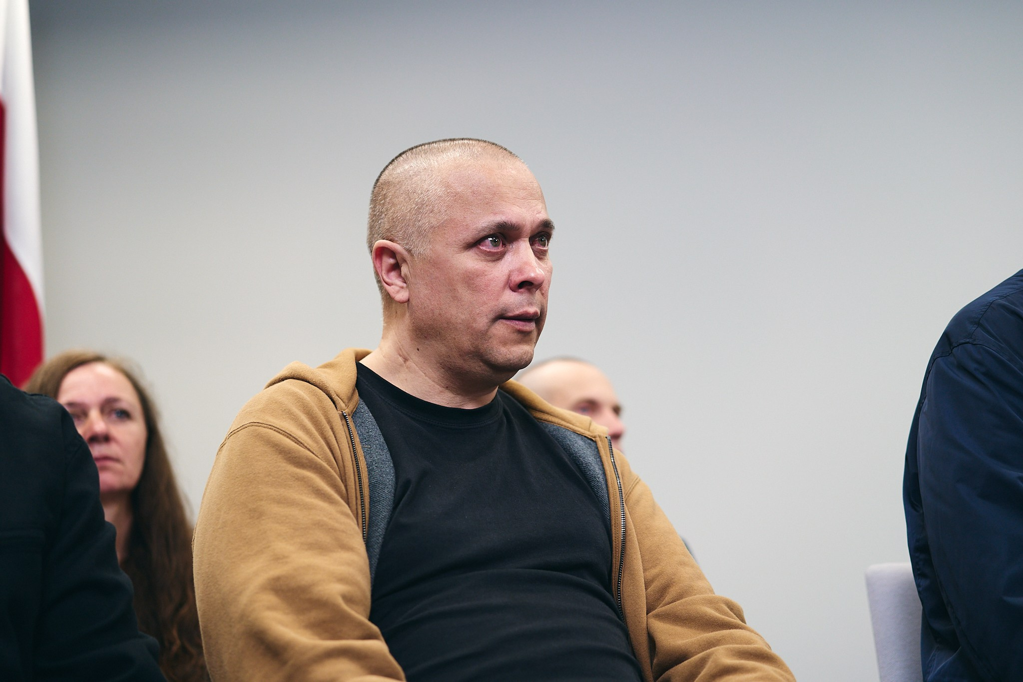 Press conference with Sviatlana Tsikhanouskaya and released political prisoners. Photographer in Vilnius