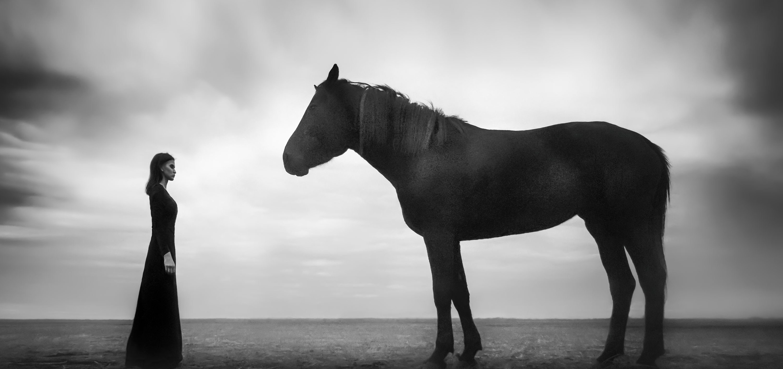 Картина в девушкой и лошадью — «Диалог двух миров»