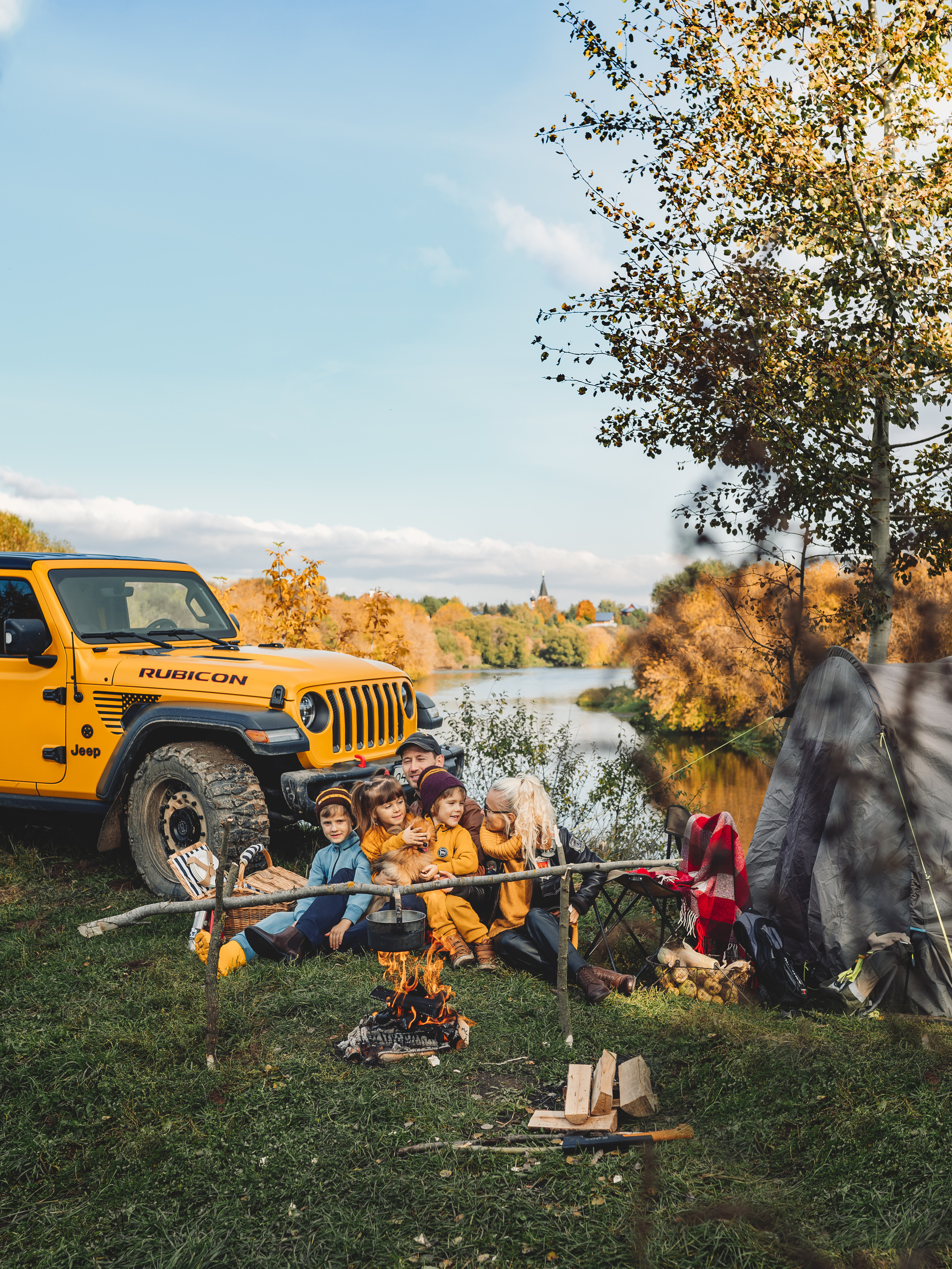 Осенний пикник на берегу реки. Контент-фотограф в Москве Хныкина Лена