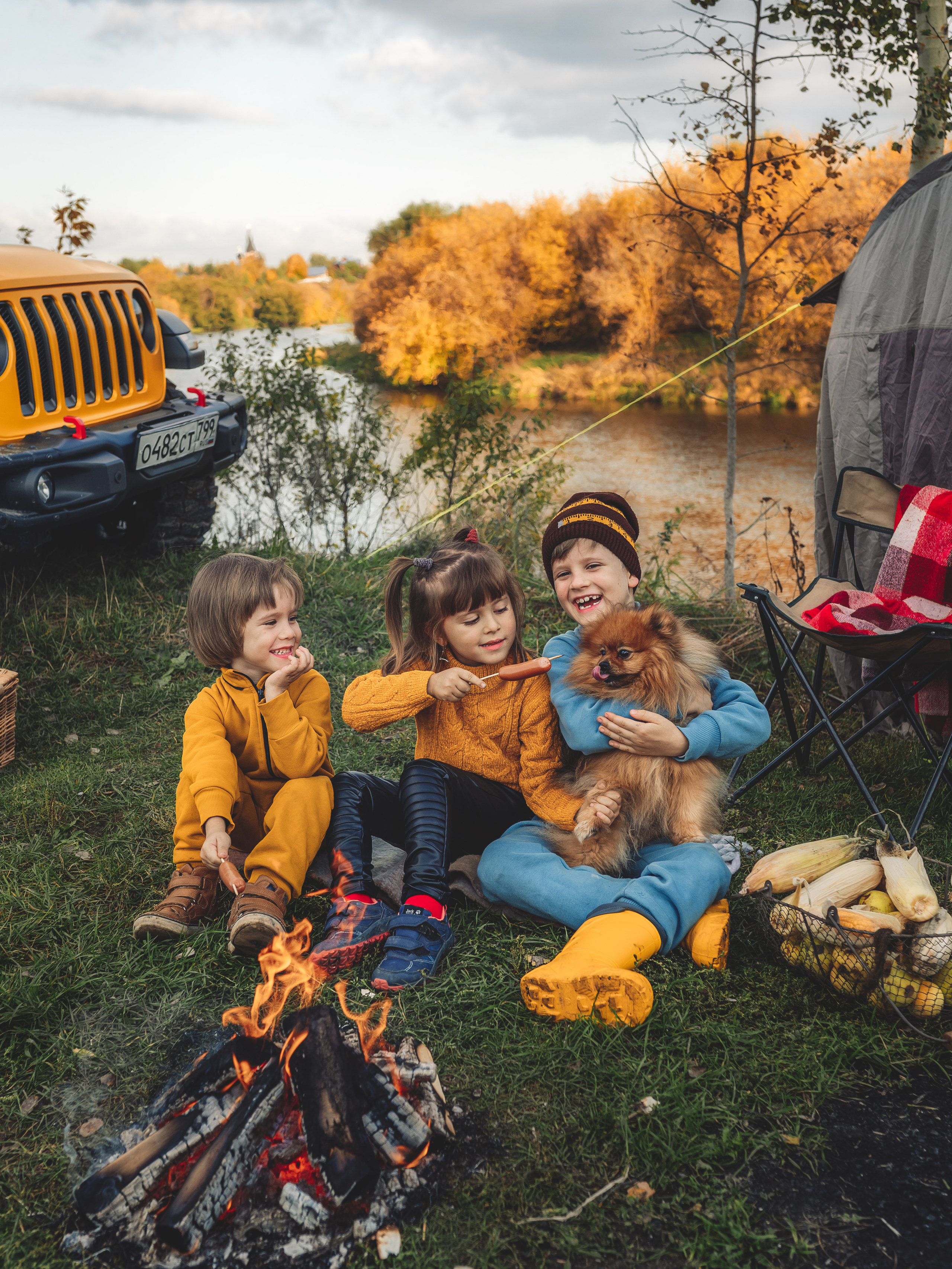 Осенний пикник на берегу реки. Контент-фотограф в Москве Хныкина Лена