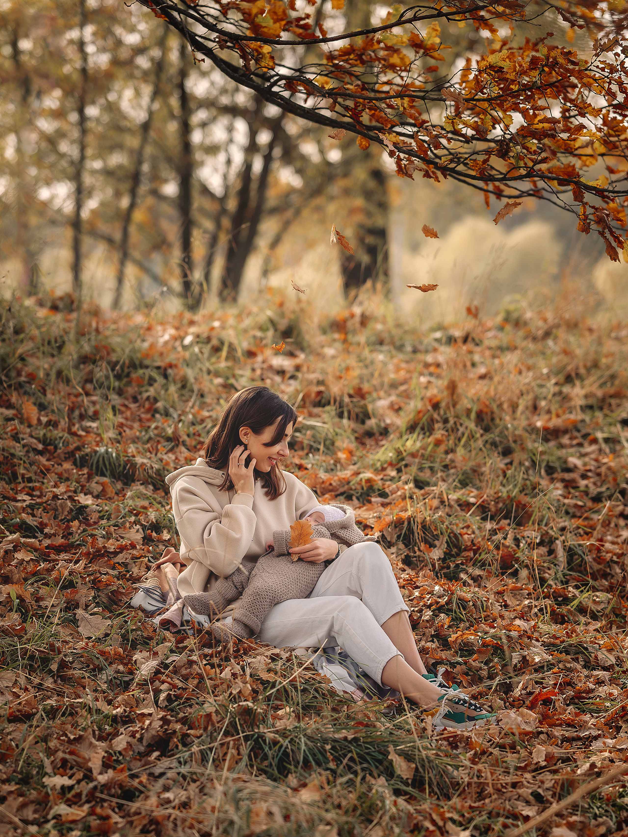 Осенняя прогулка в парке с малышом. Контент-фотограф в Москве Хныкина Лена