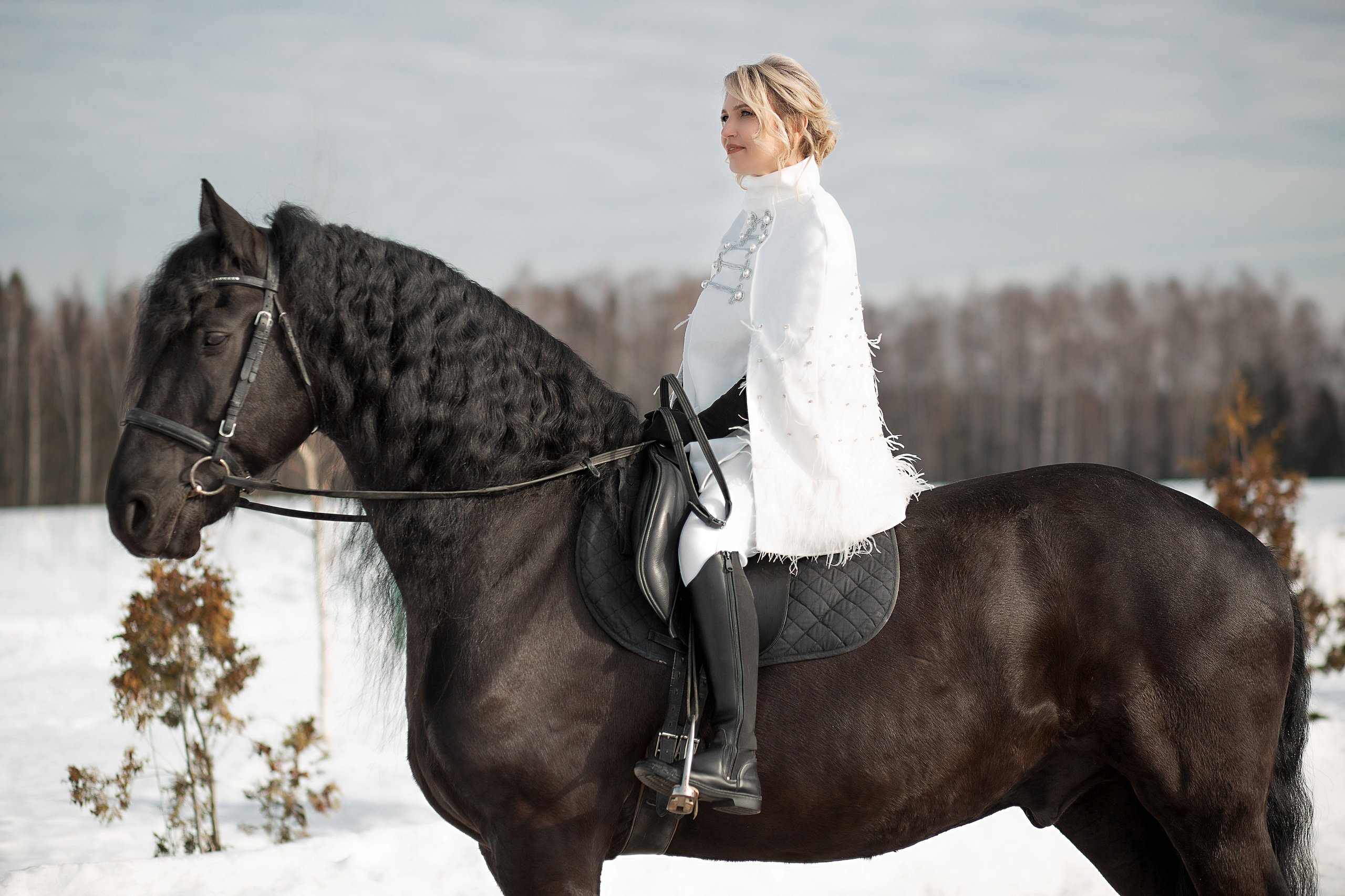 Оксана и Доминик. Фотосессия с лошадьми в Нижнем Новгороде