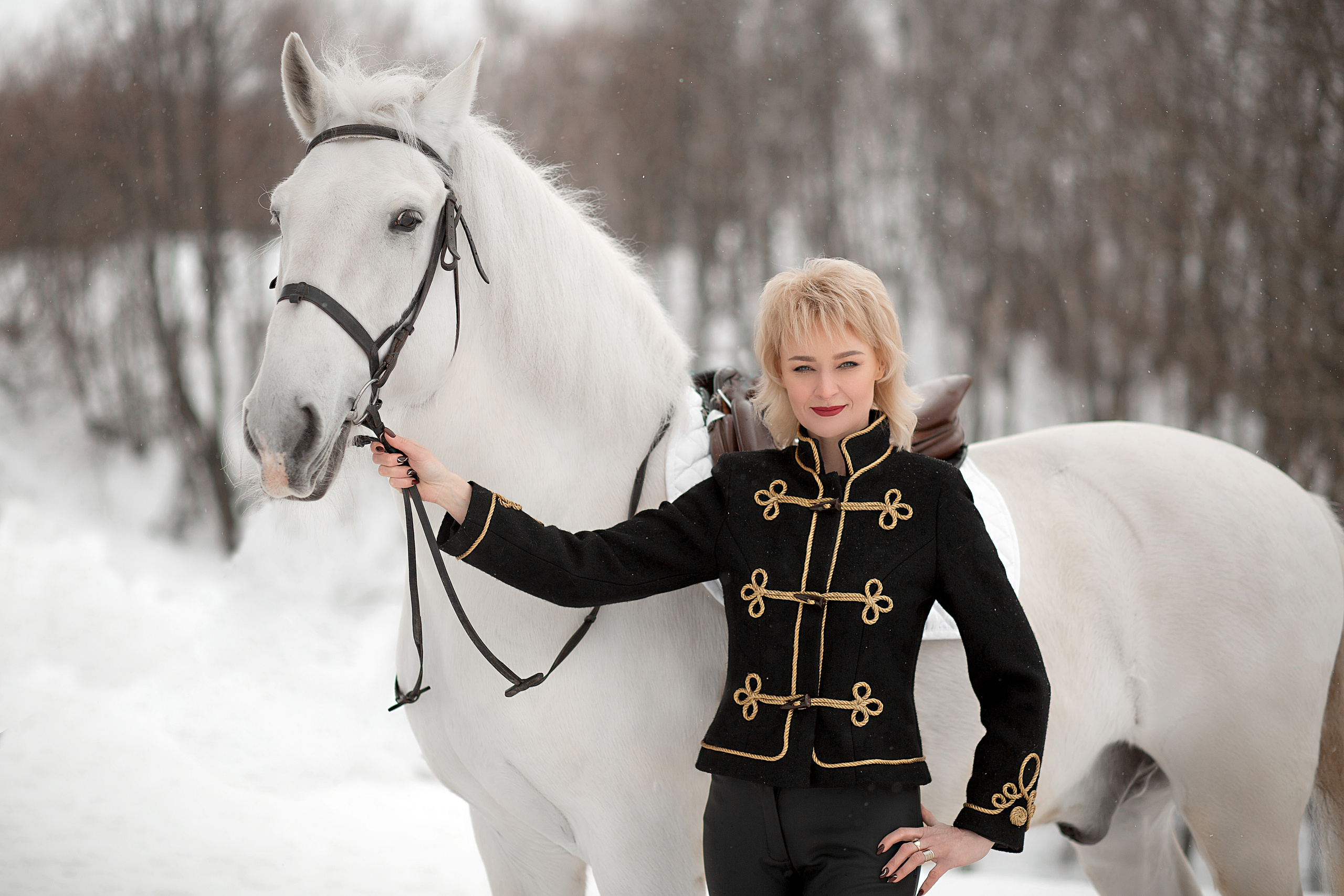 Светлана и Воробей 20.02.22. Фотосессия с лошадьми в Нижнем Новгороде