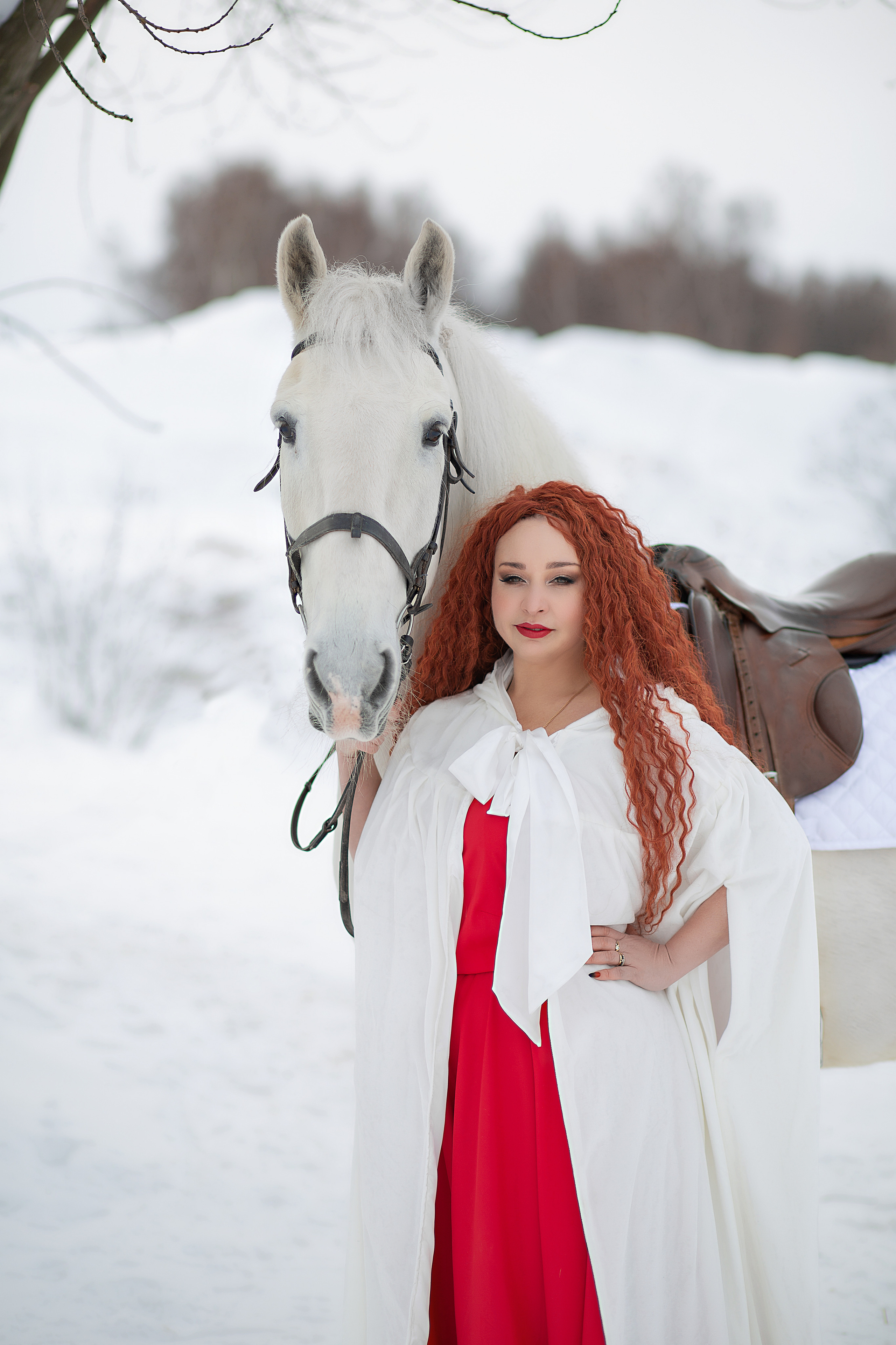 Алена и Воробушек 14.02.22. Фотосессия с лошадьми в Нижнем Новгороде