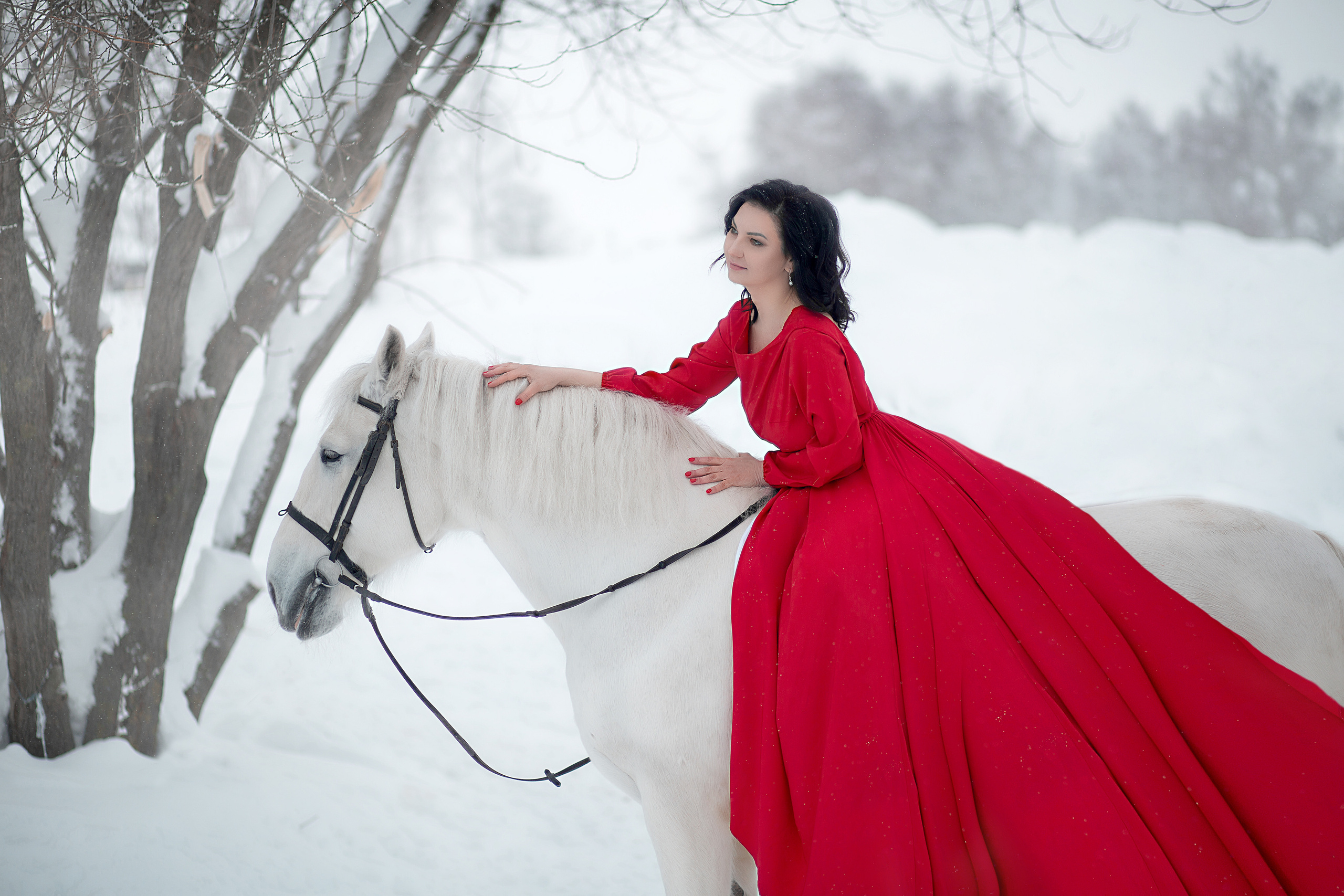 Ольга и Воробушек. Фотосессия с лошадьми в Нижнем Новгороде