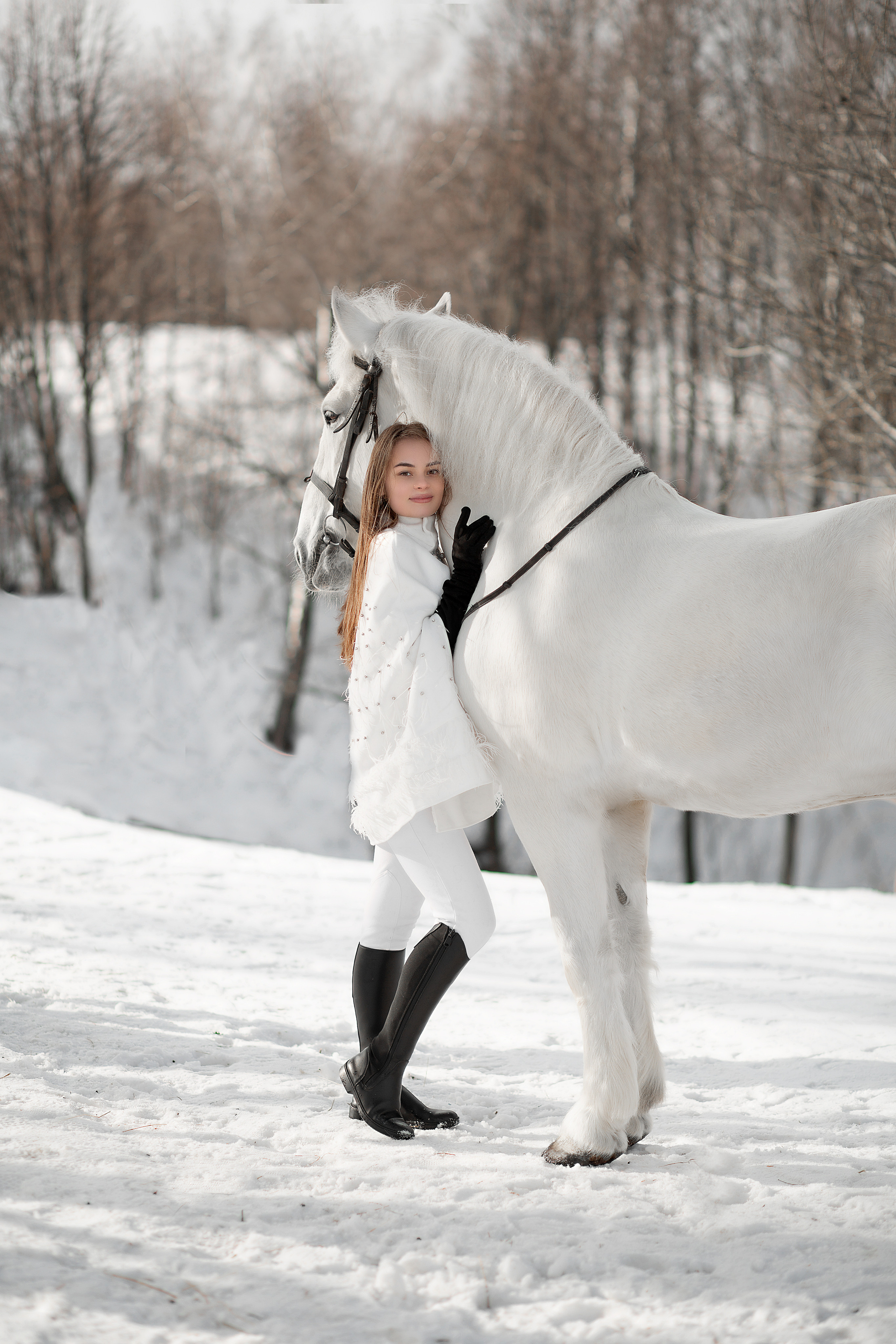 Лена и Воробушек 19.02.22. Фотосессия с лошадьми в Нижнем Новгороде