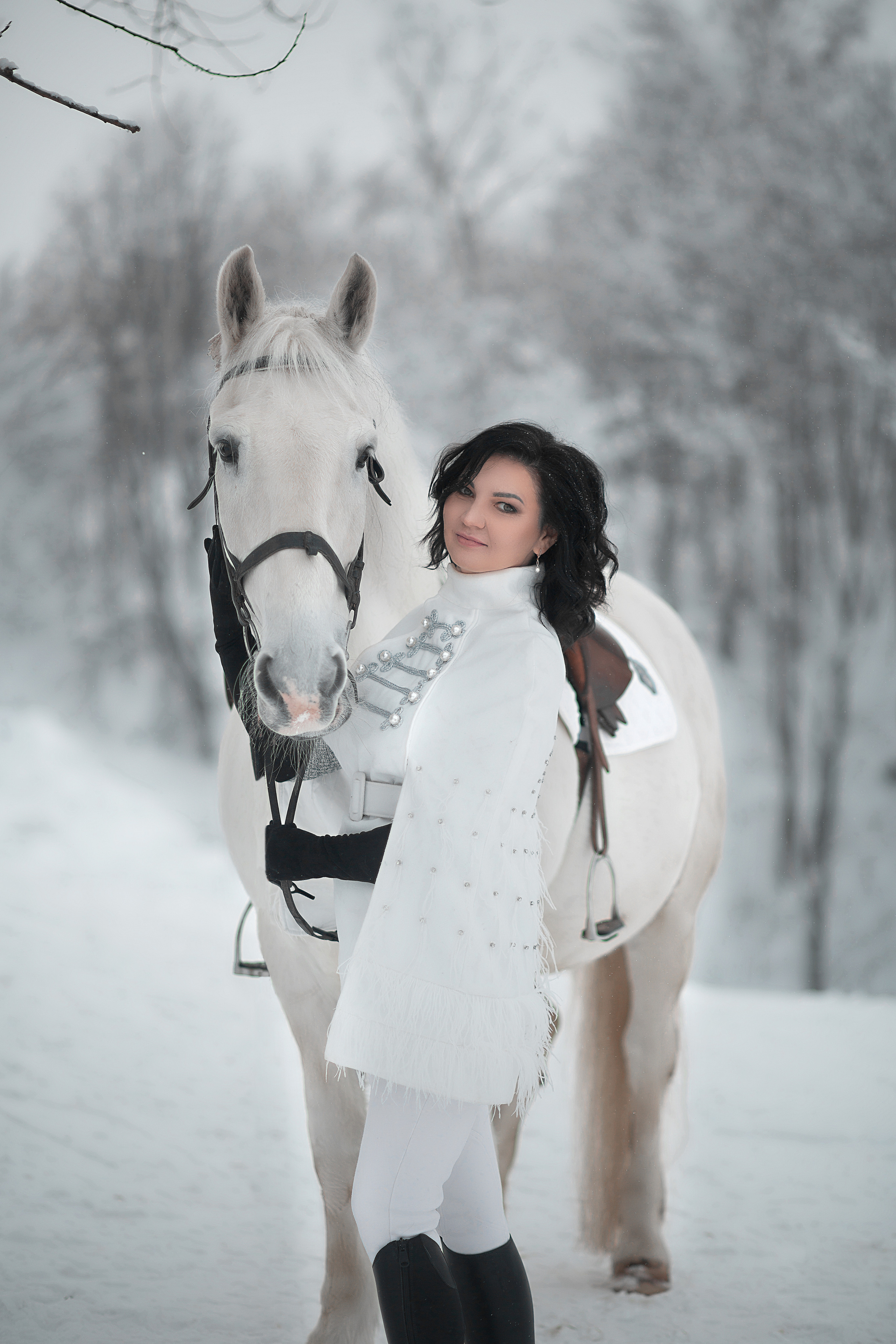Ольга и Воробушек. Фотосессия с лошадьми в Нижнем Новгороде