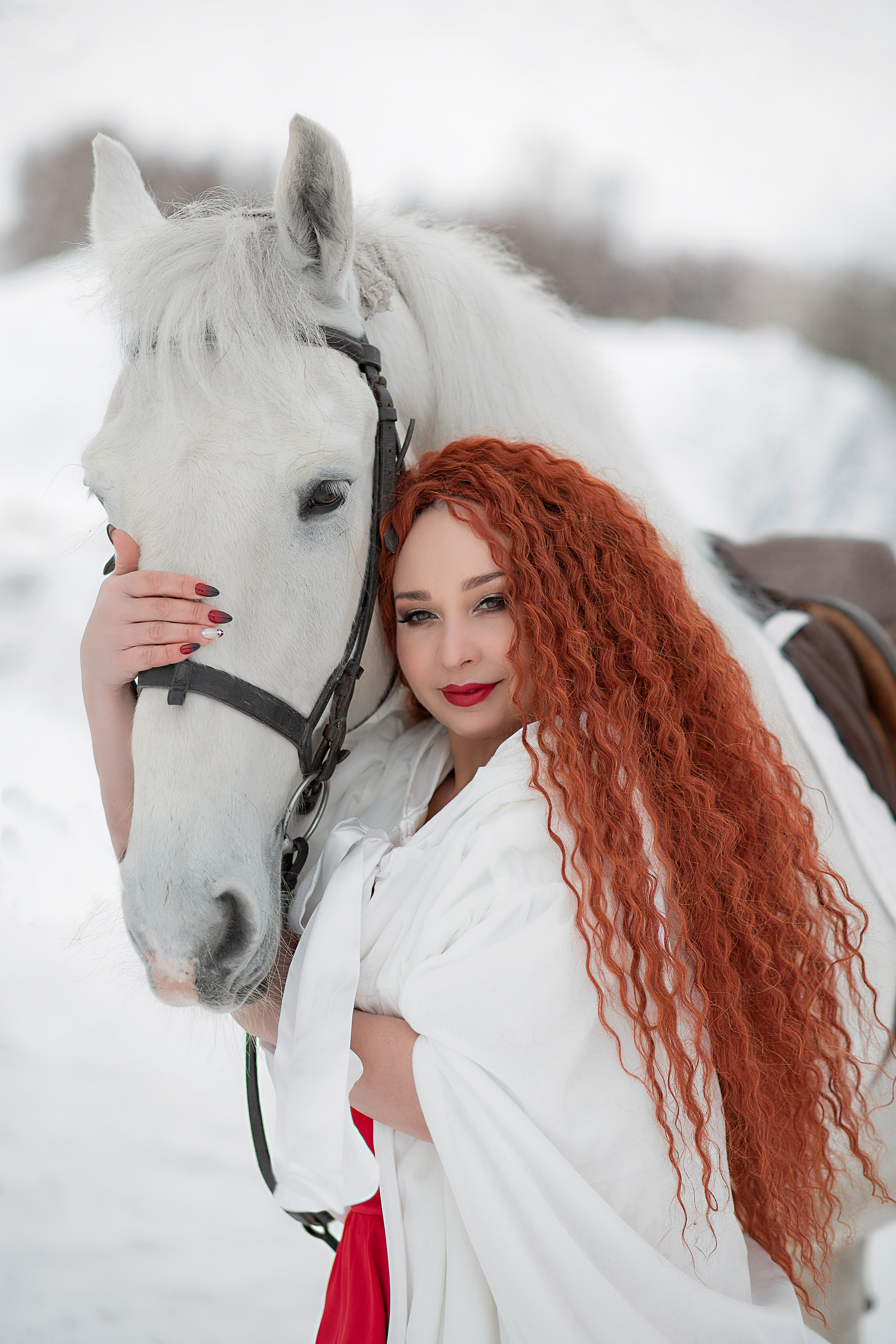 Алена и Воробушек 14.02.22. Фотосессия с лошадьми в Нижнем Новгороде