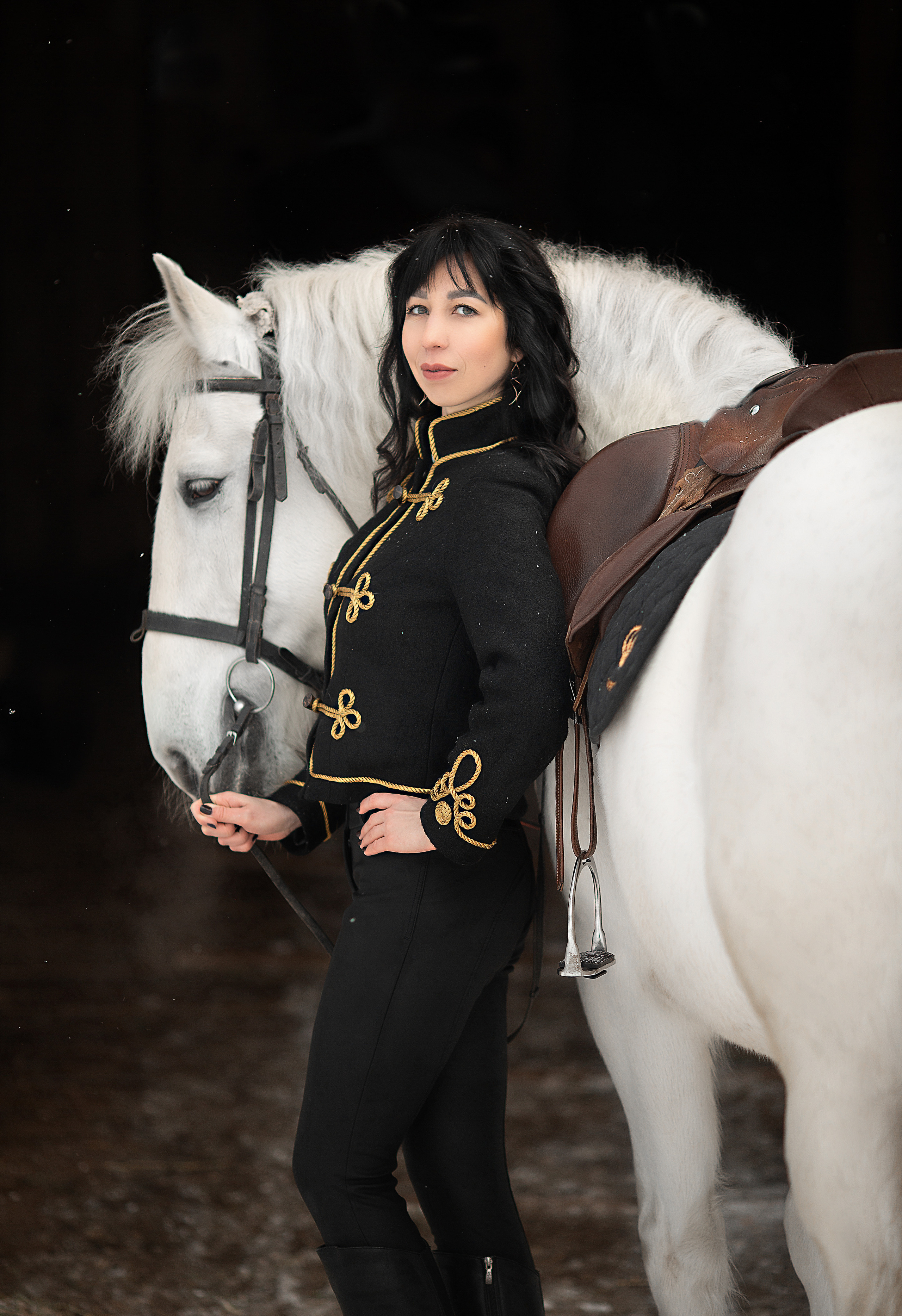 Елена и Воробушек 22.01.22. Фотосессия с лошадьми в Нижнем Новгороде
