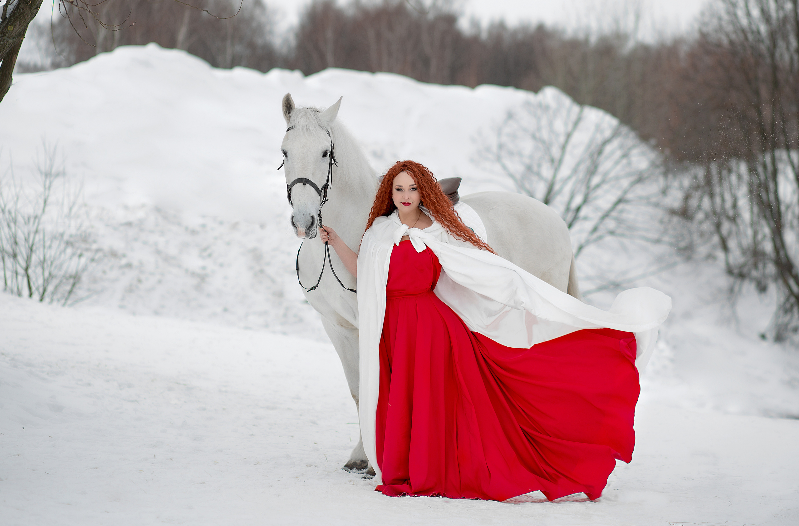 Алена и Воробушек 14.02.22. Фотосессия с лошадьми в Нижнем Новгороде
