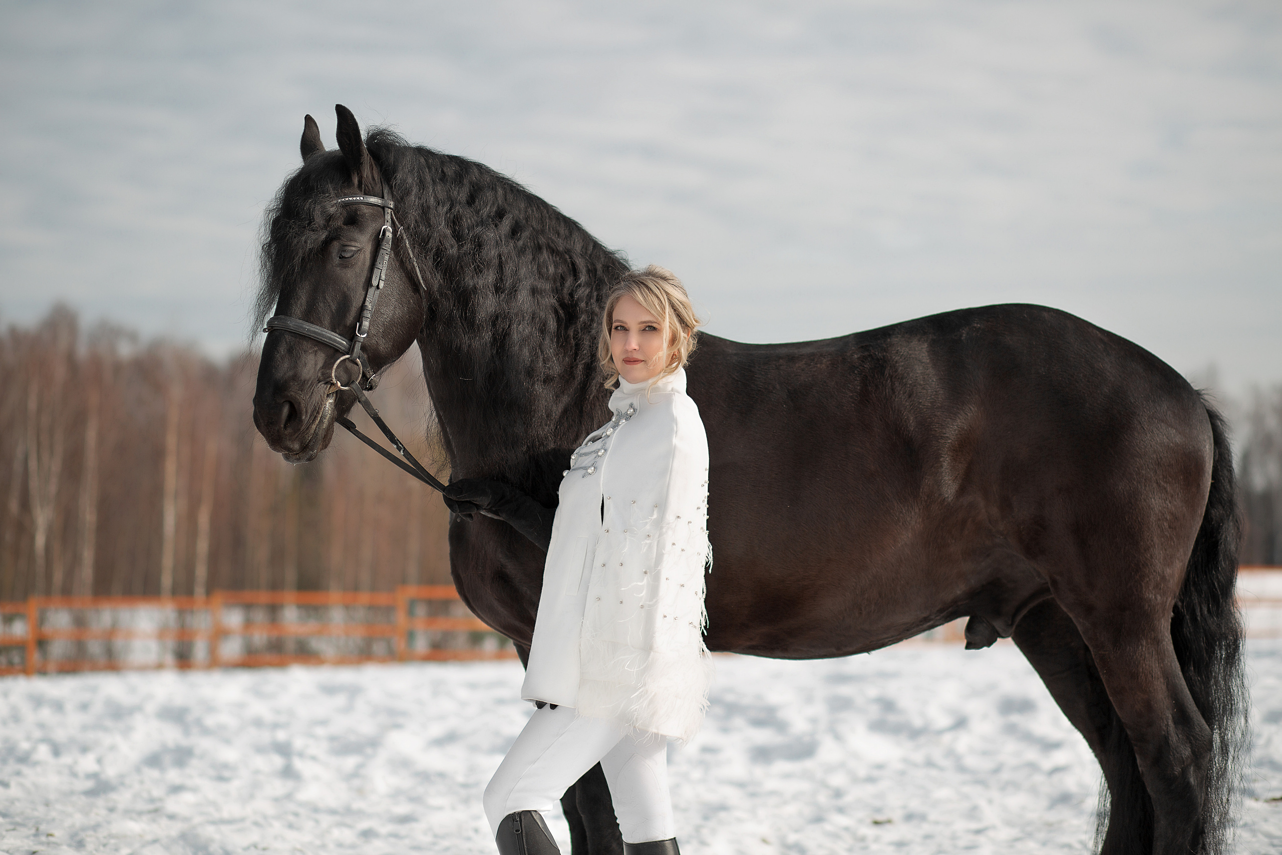 Оксана и Доминик. Фотосессия с лошадьми в Нижнем Новгороде
