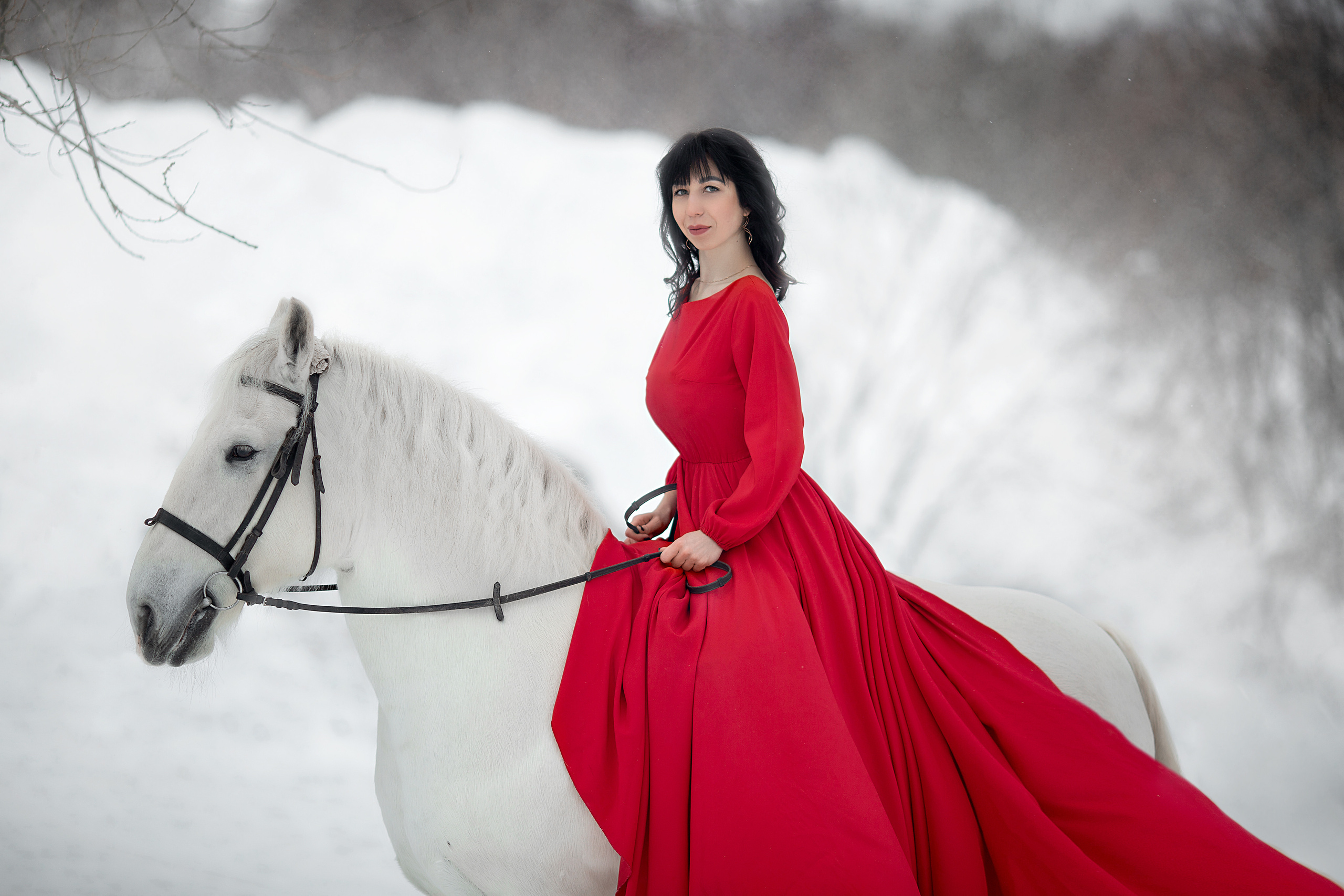 Елена и Воробушек 22.01.22. Фотосессия с лошадьми в Нижнем Новгороде