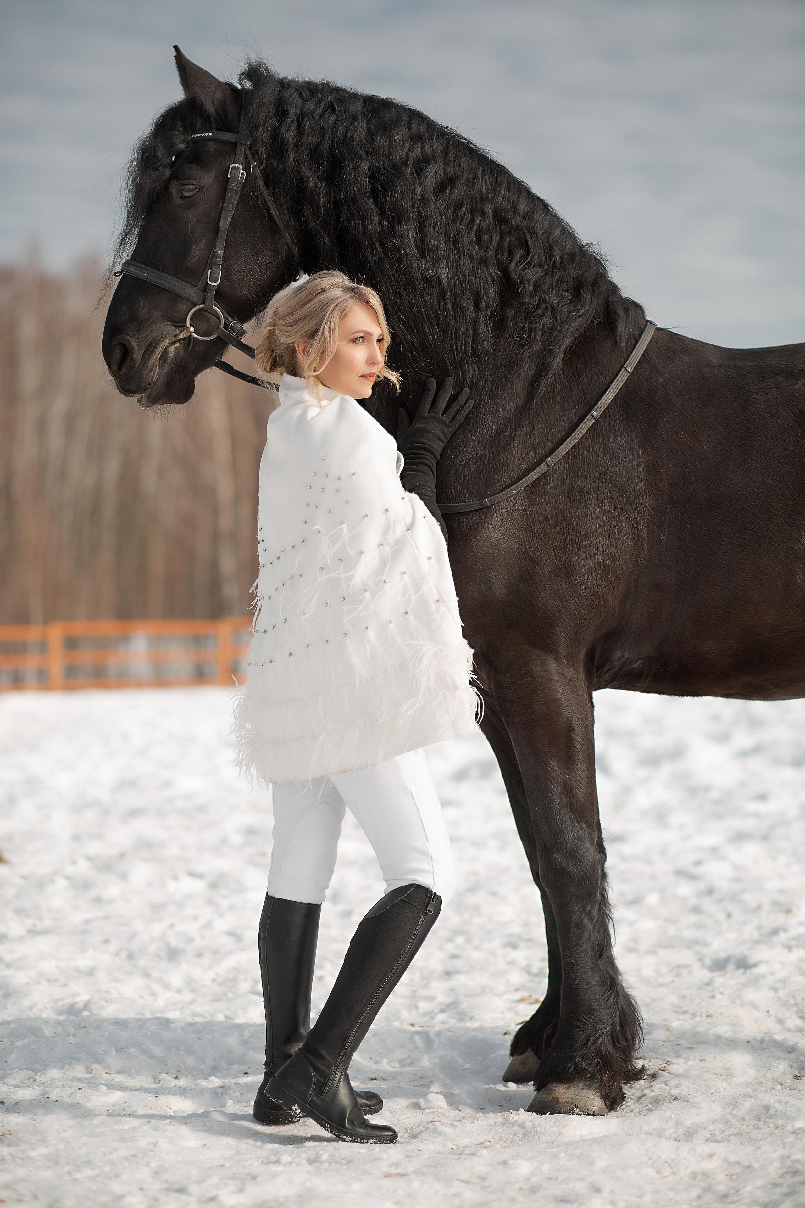 Оксана и Доминик. Фотосессия с лошадьми в Нижнем Новгороде